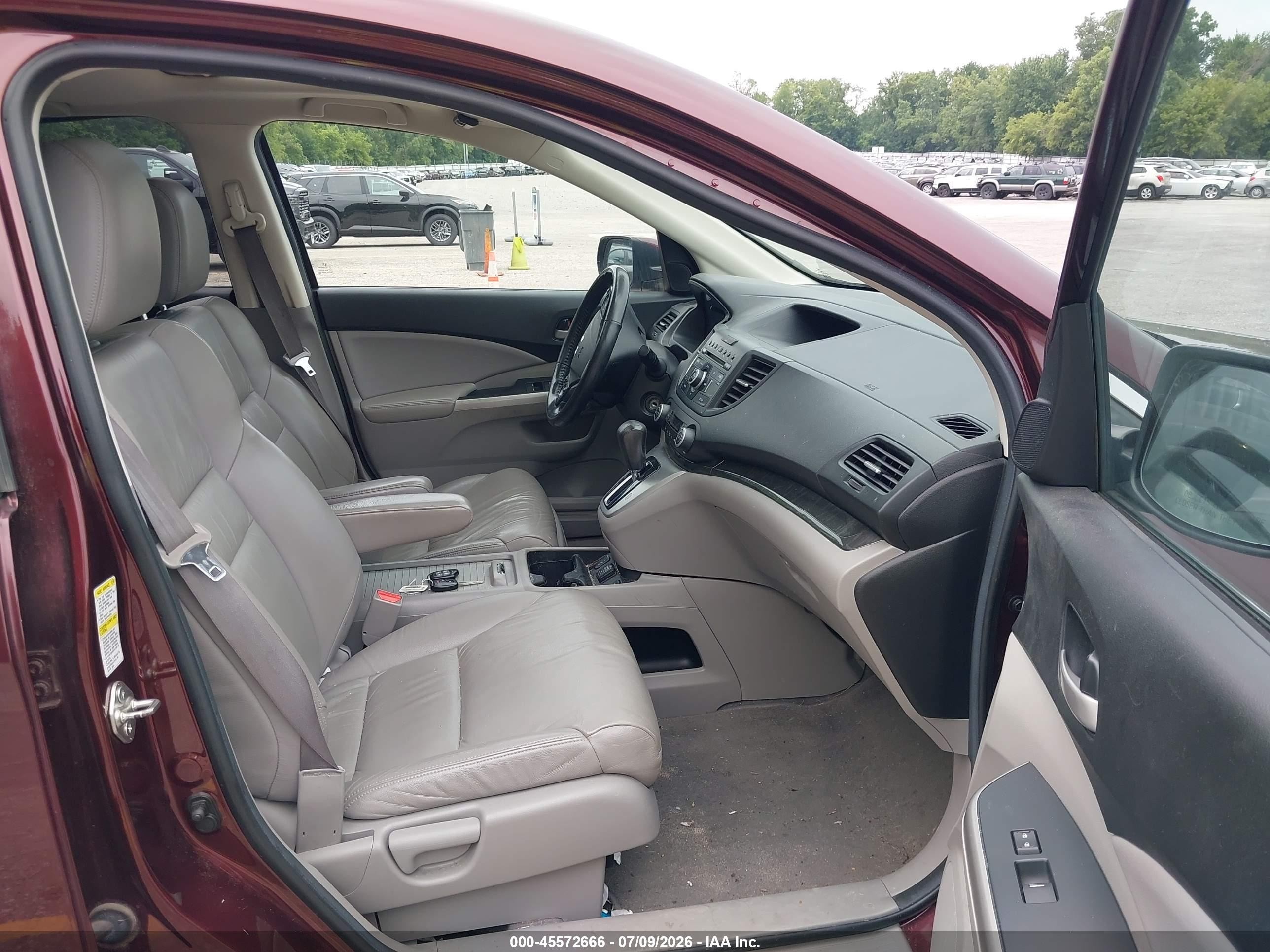 2013 Honda Cr-v Ex-l Maroon vin: 2HKRM4H77DH102313