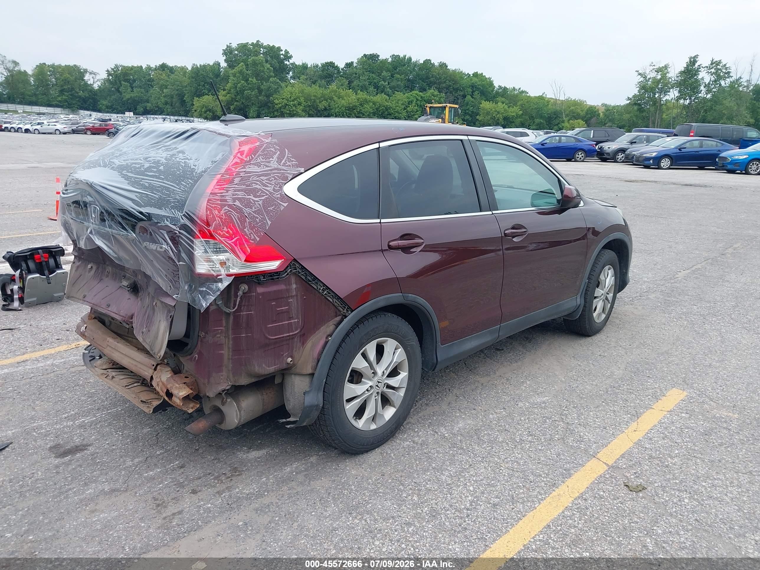 2013 Honda Cr-v Ex-l Maroon vin: 2HKRM4H77DH102313