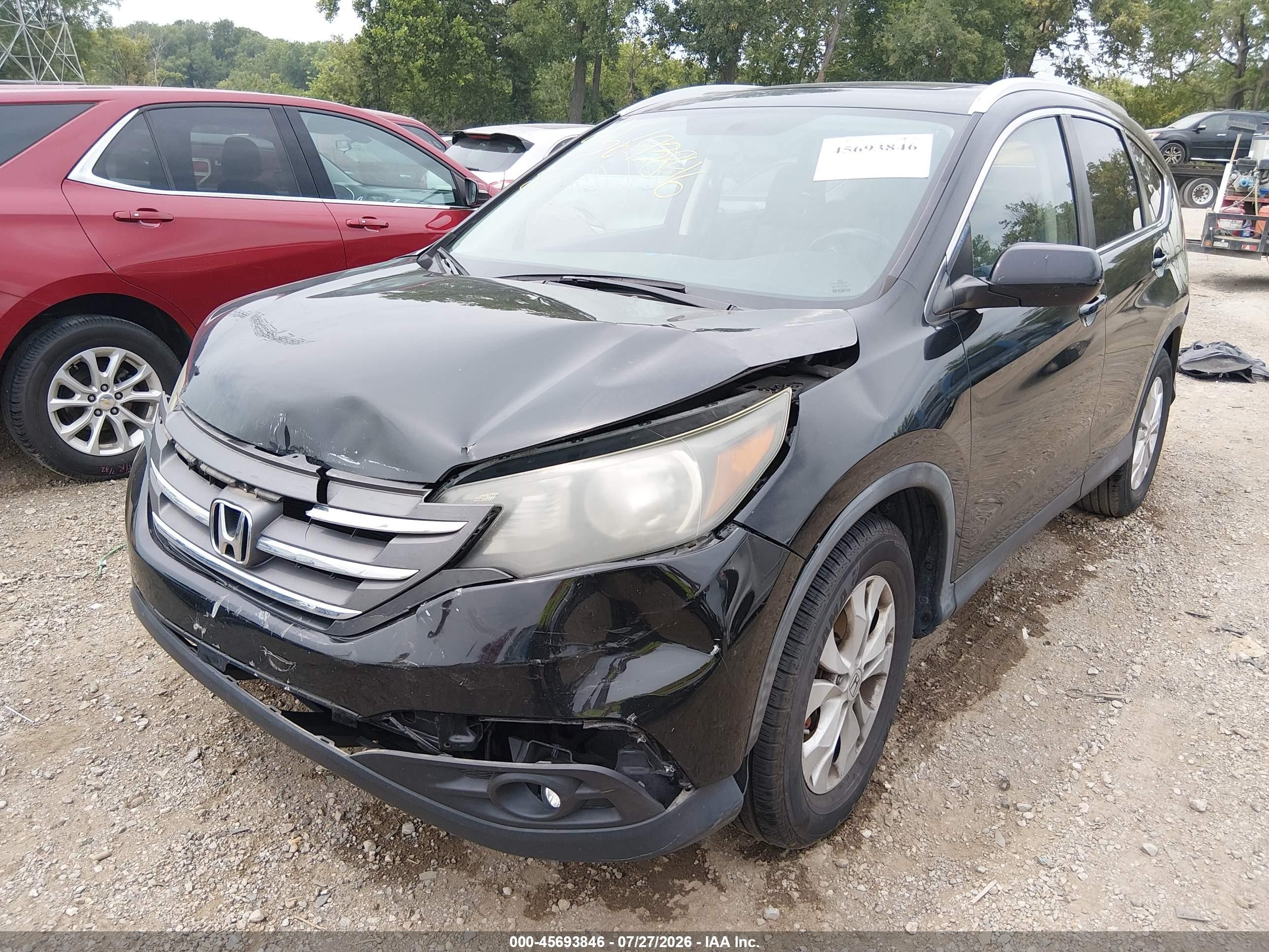 2013 Honda Cr-v Ex-l Black vin: 2HKRM4H77DH615741