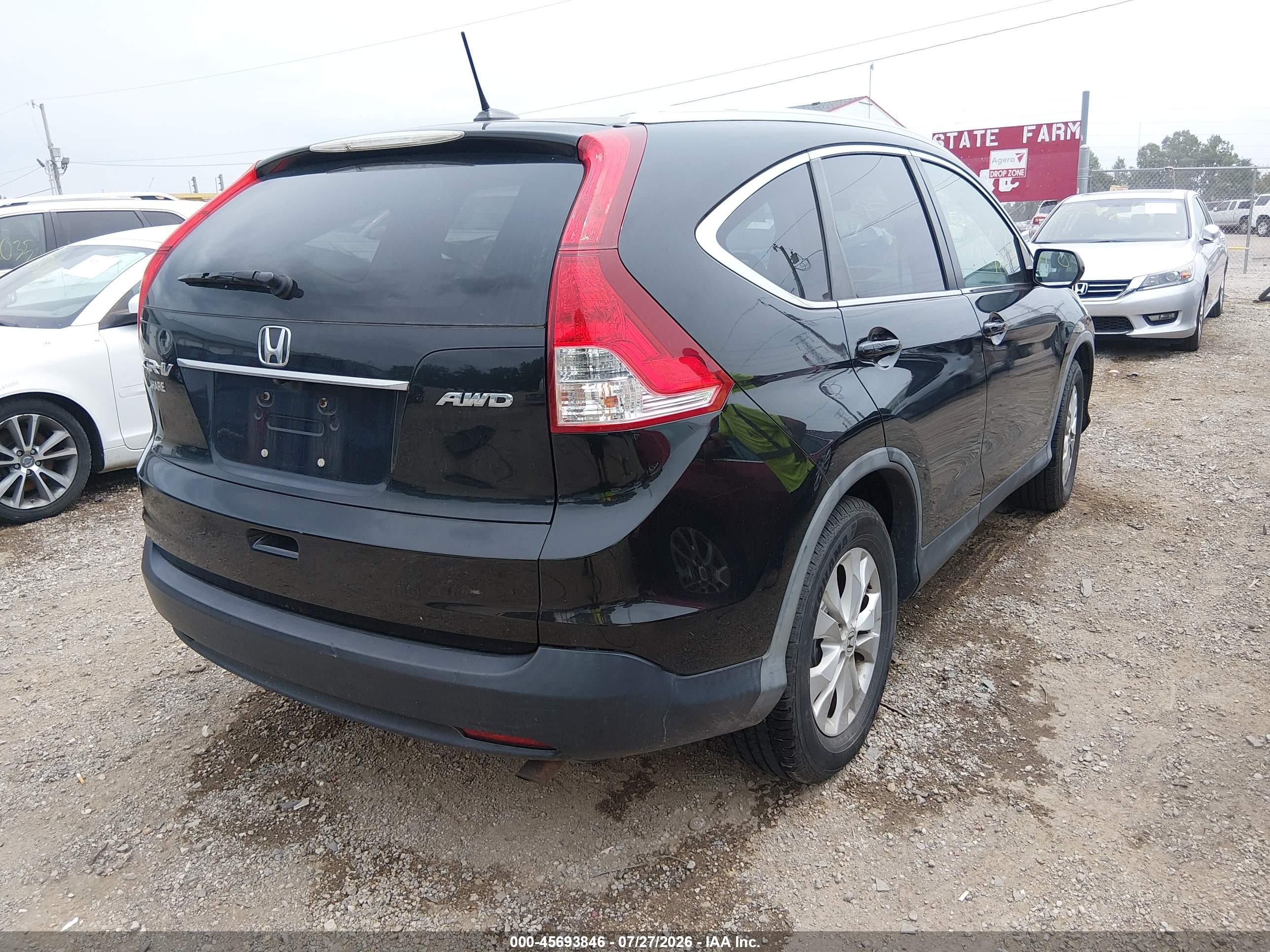 2013 Honda Cr-v Ex-l Black vin: 2HKRM4H77DH615741