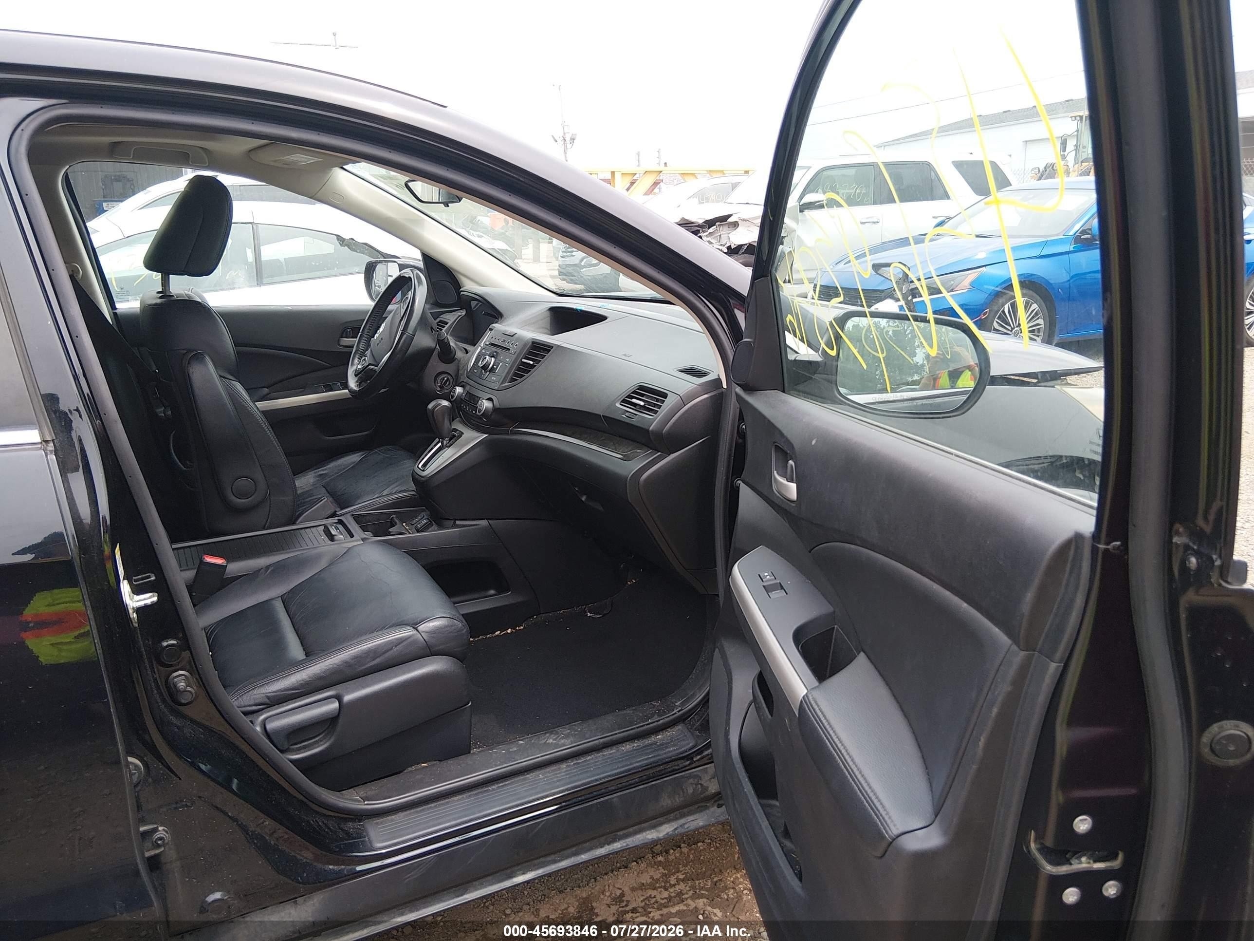 2013 Honda Cr-v Ex-l Black vin: 2HKRM4H77DH615741