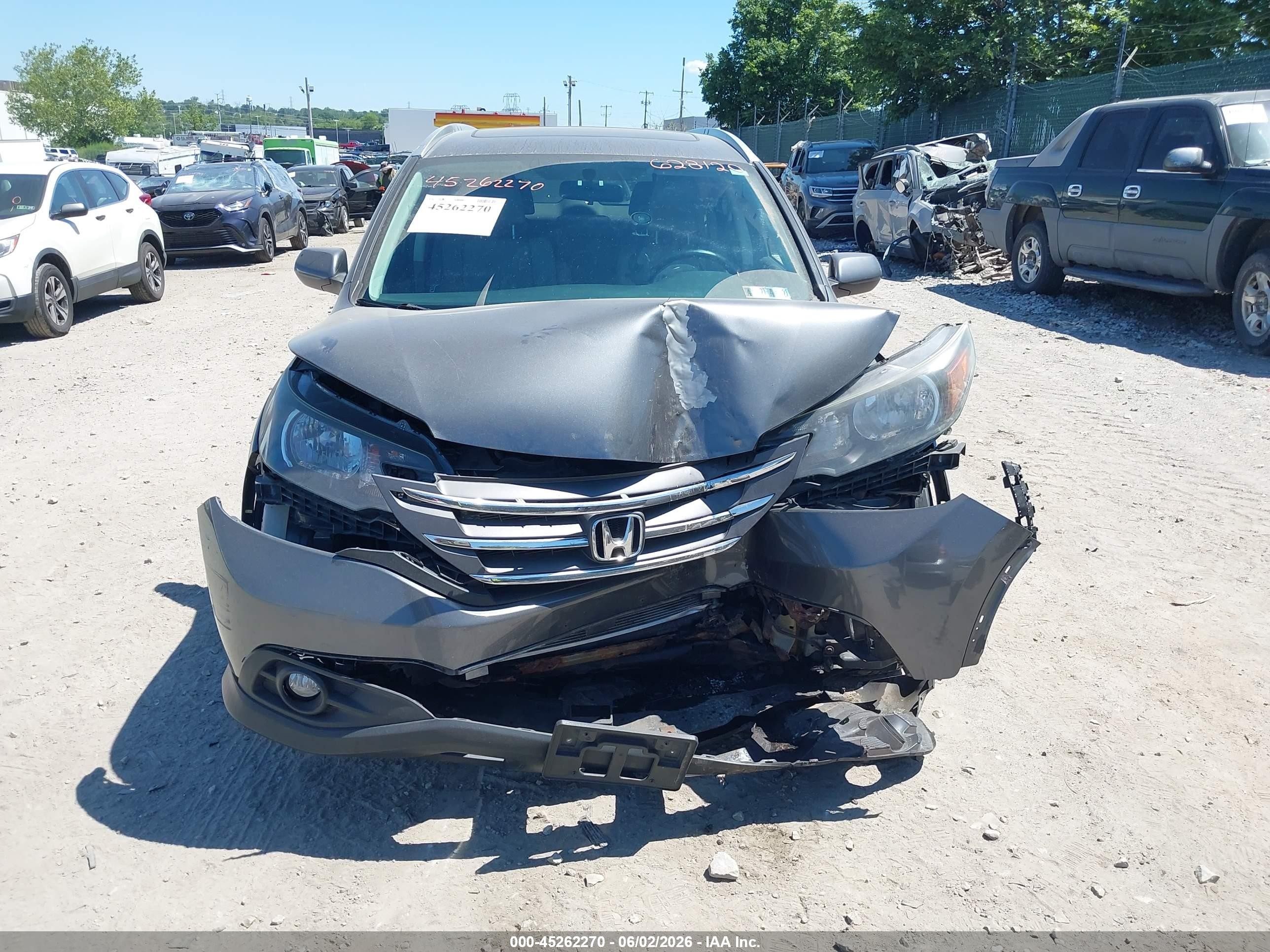 2013 Honda Cr-v Ex-l Gray vin: 2HKRM4H77DH628120