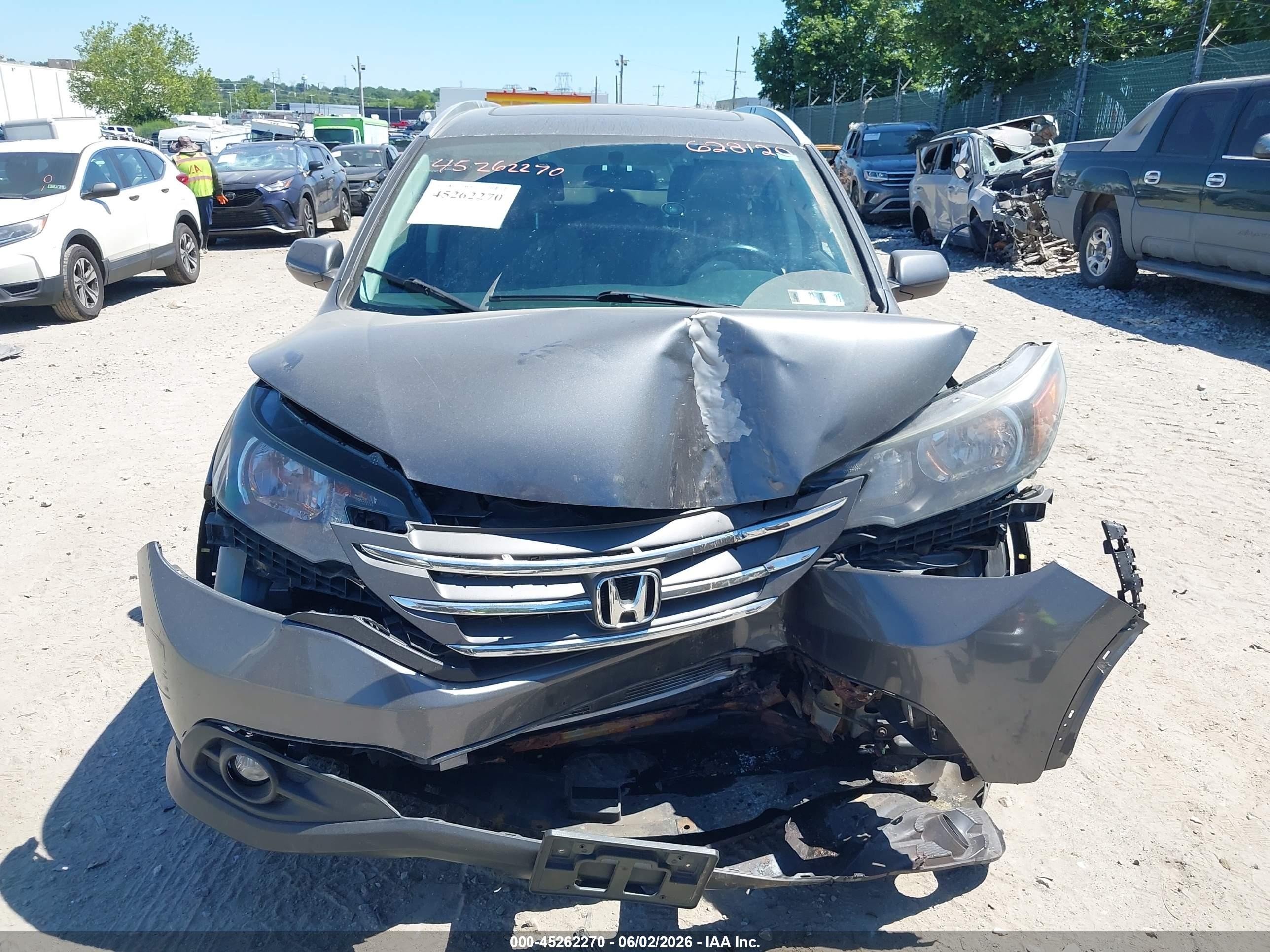 2013 Honda Cr-v Ex-l Gray vin: 2HKRM4H77DH628120