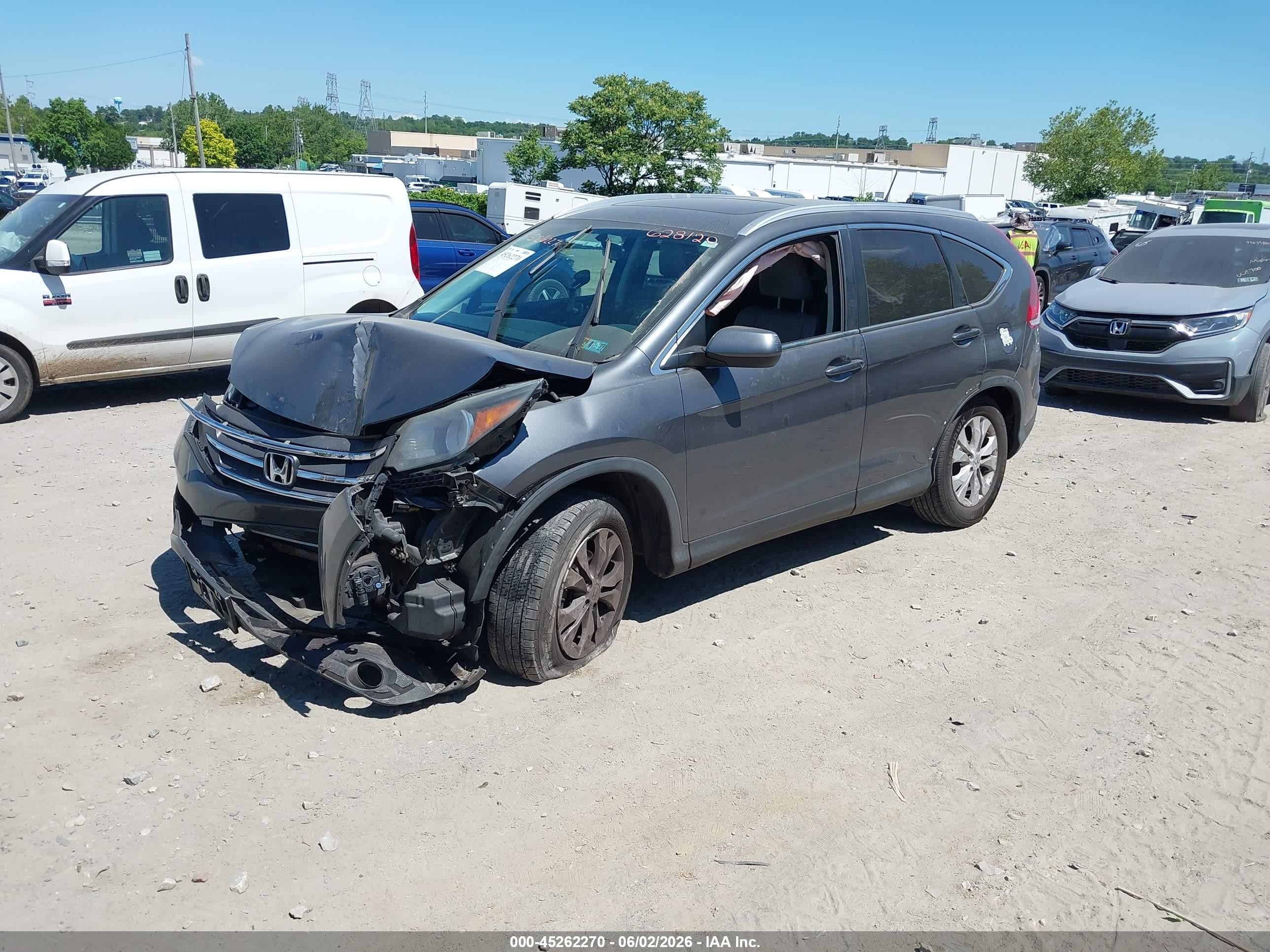 2013 Honda Cr-v Ex-l Gray vin: 2HKRM4H77DH628120