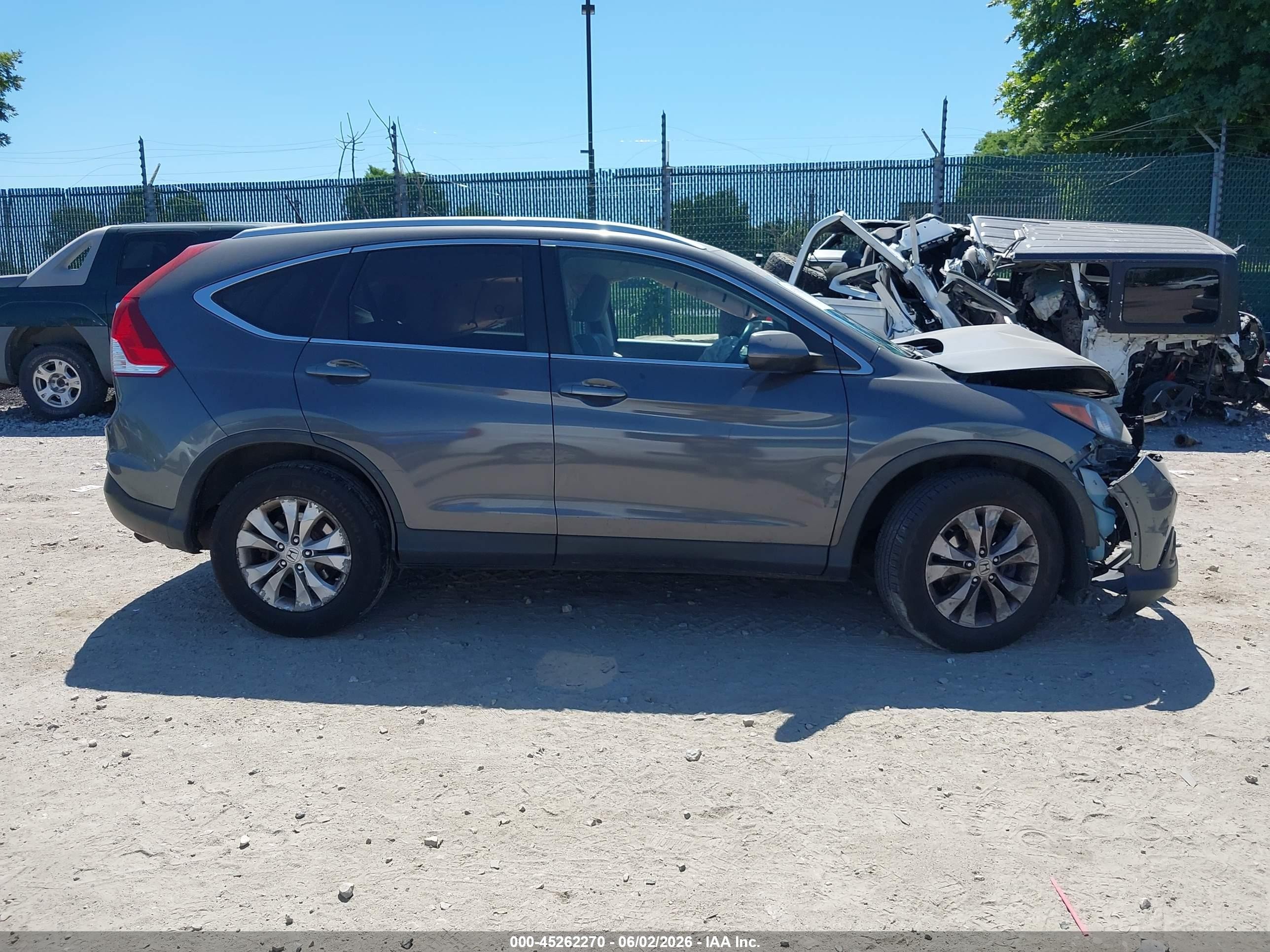 2013 Honda Cr-v Ex-l Gray vin: 2HKRM4H77DH628120