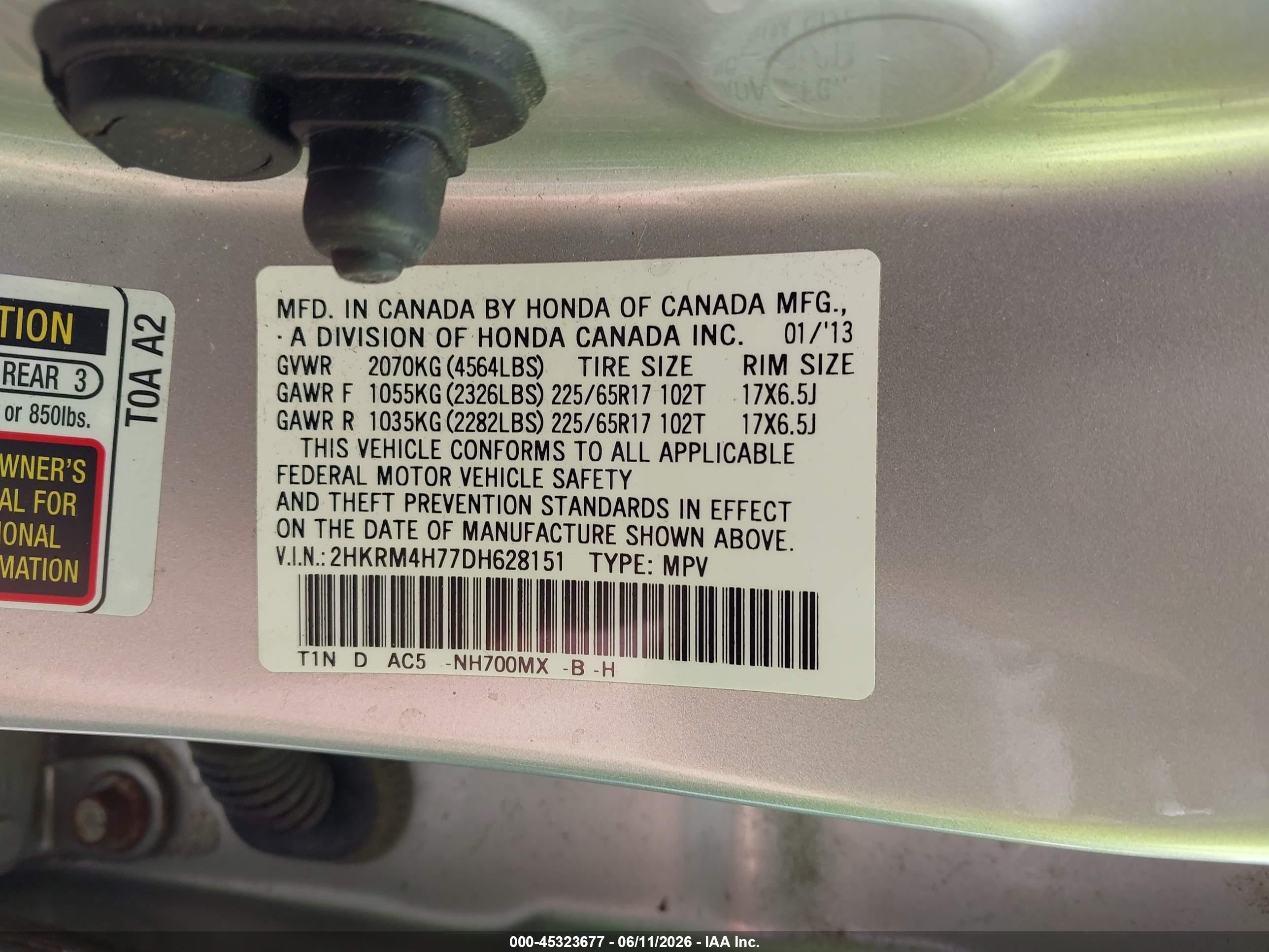 2013 Honda Cr-v Ex-l Silver vin: 2HKRM4H77DH628151