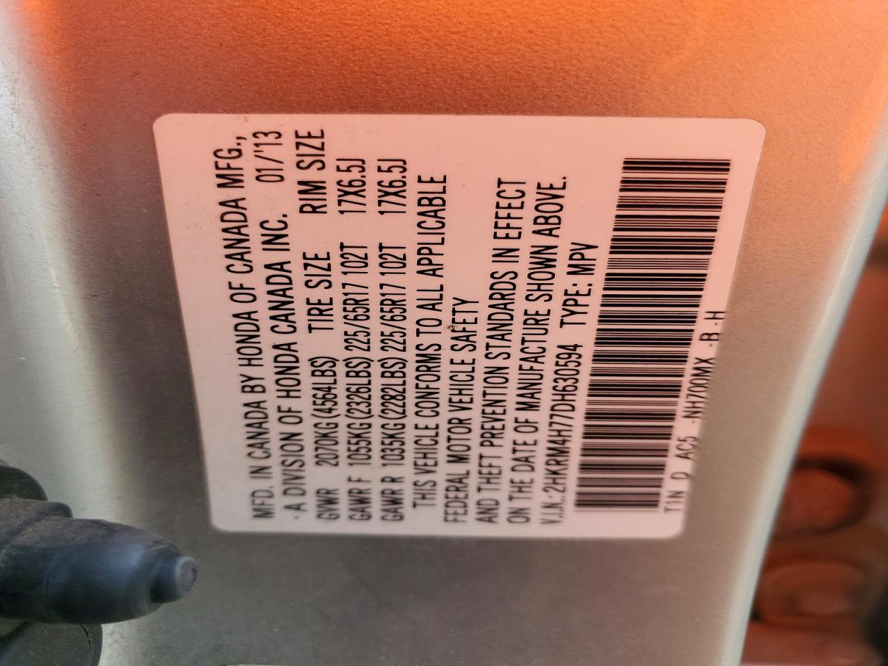 2013 Honda Cr-v Exl Silver vin: 2HKRM4H77DH630594