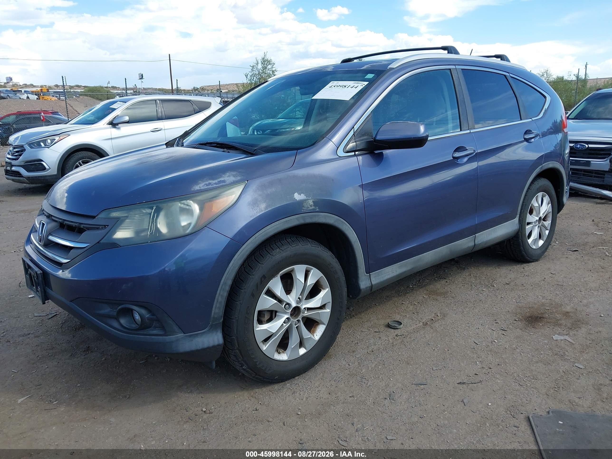 2013 Honda Cr-v Ex-l Blue vin: 2HKRM4H77DH636010