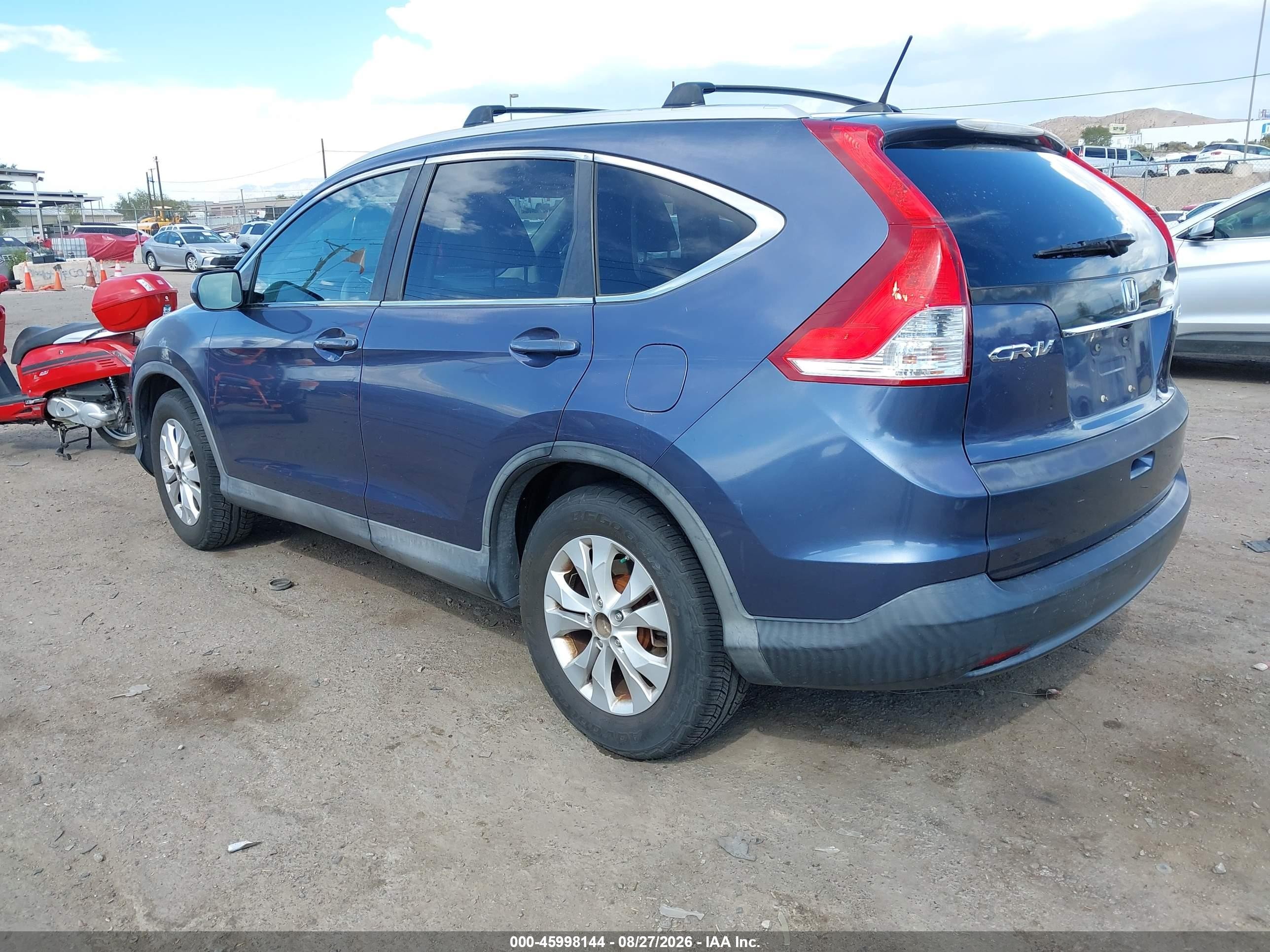 2013 Honda Cr-v Ex-l Blue vin: 2HKRM4H77DH636010