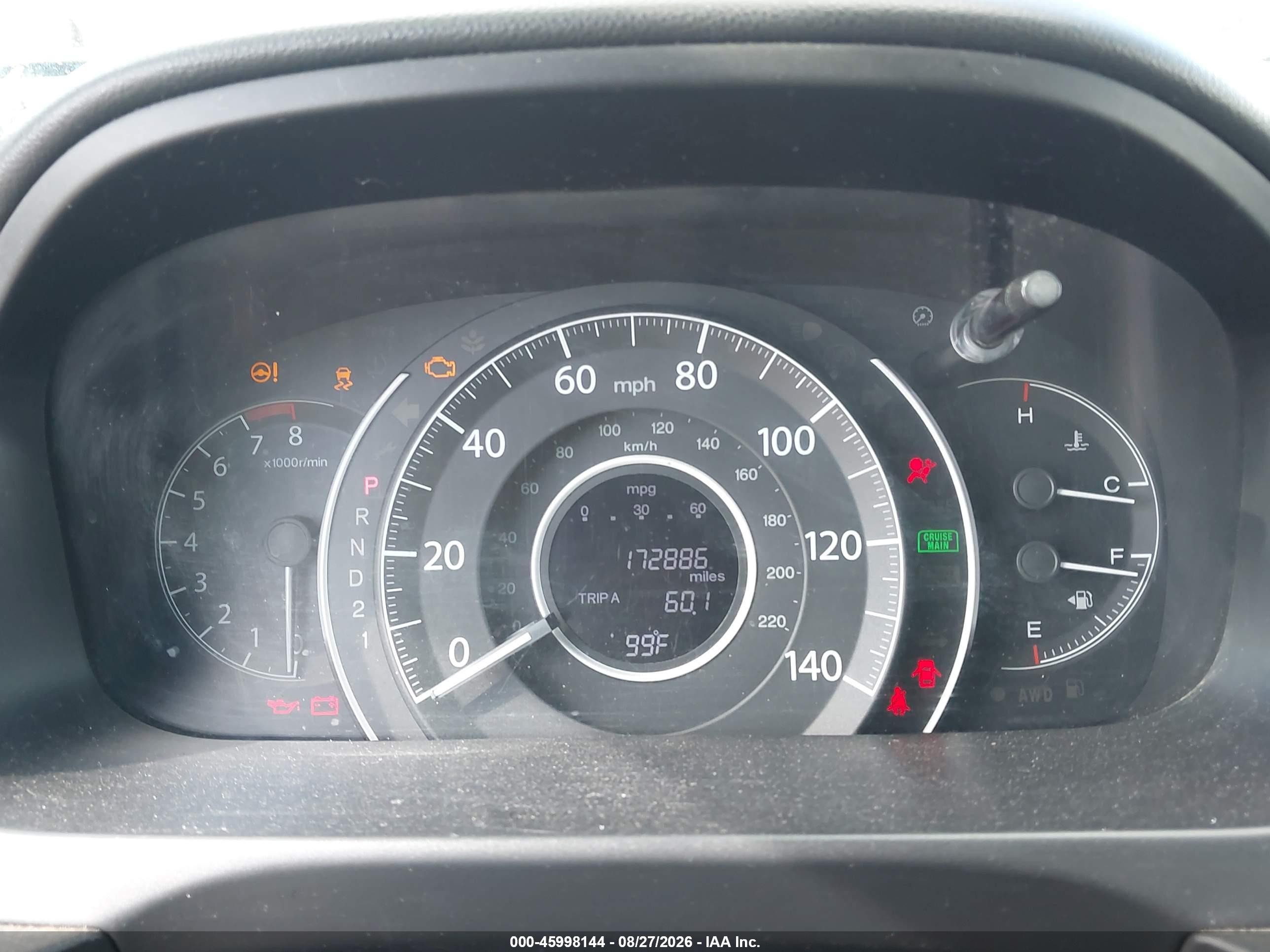 2013 Honda Cr-v Ex-l Blue vin: 2HKRM4H77DH636010