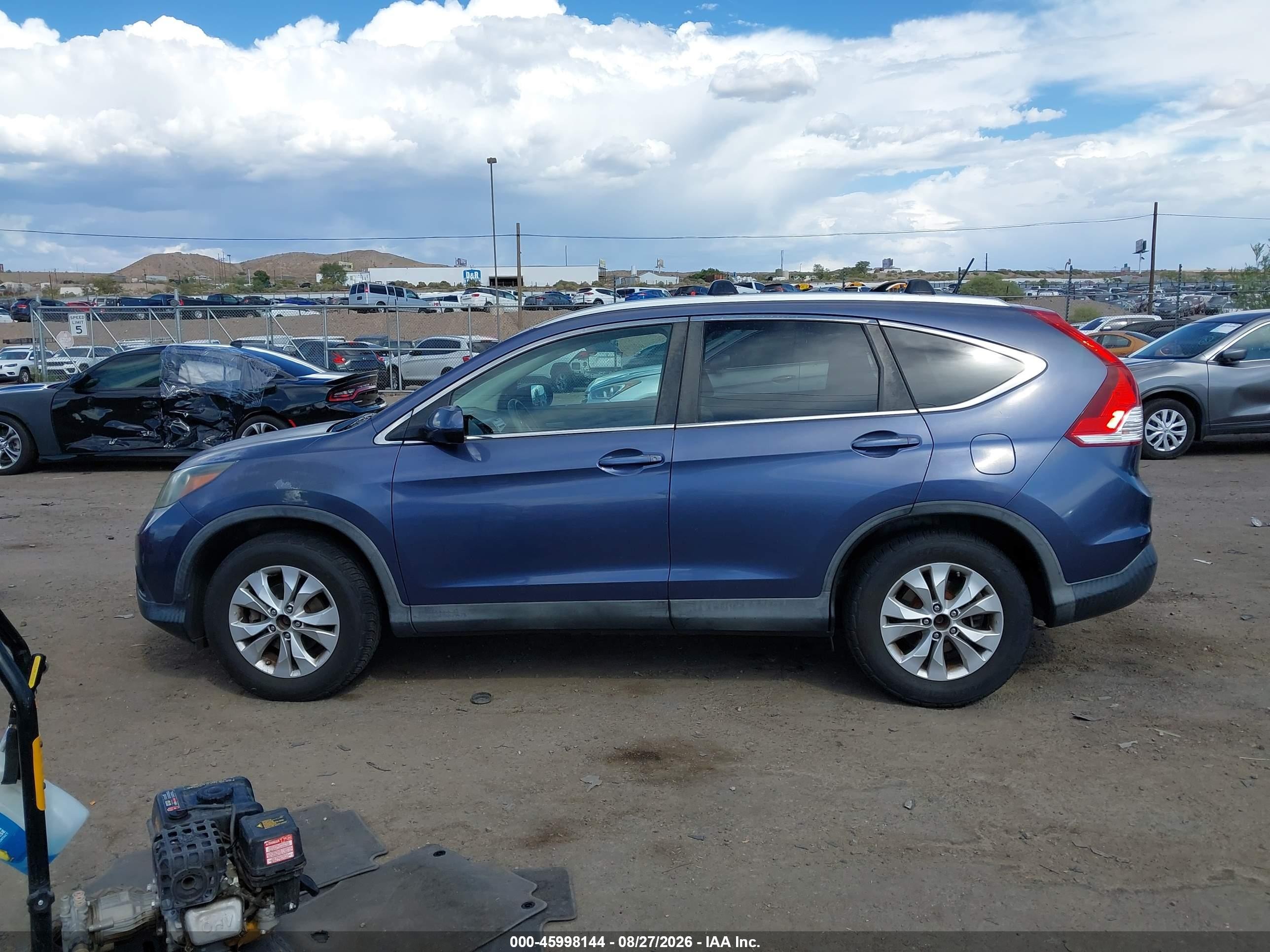 2013 Honda Cr-v Ex-l Blue vin: 2HKRM4H77DH636010