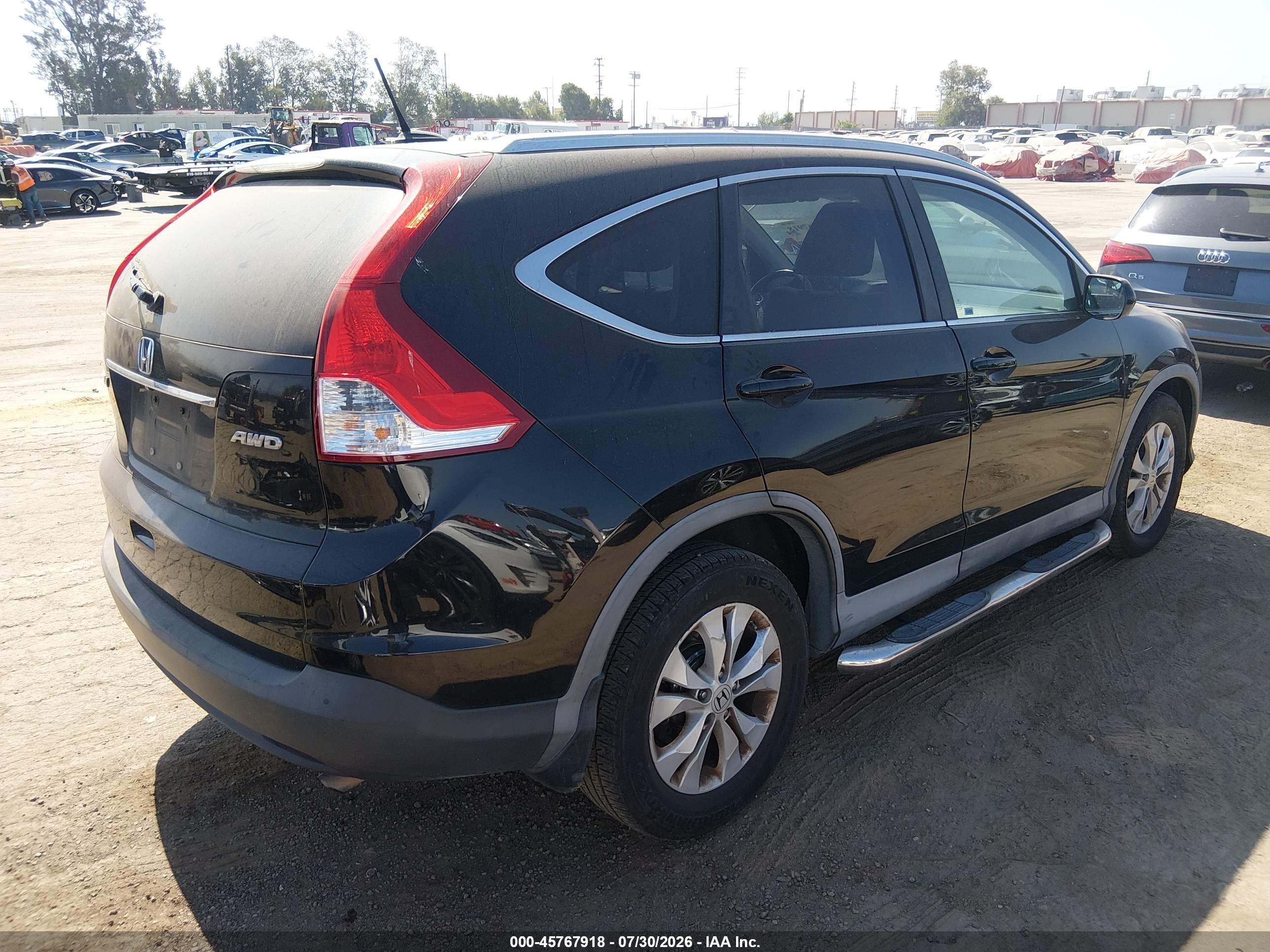 2013 Honda Cr-v Ex-l Black vin: 2HKRM4H77DH661473