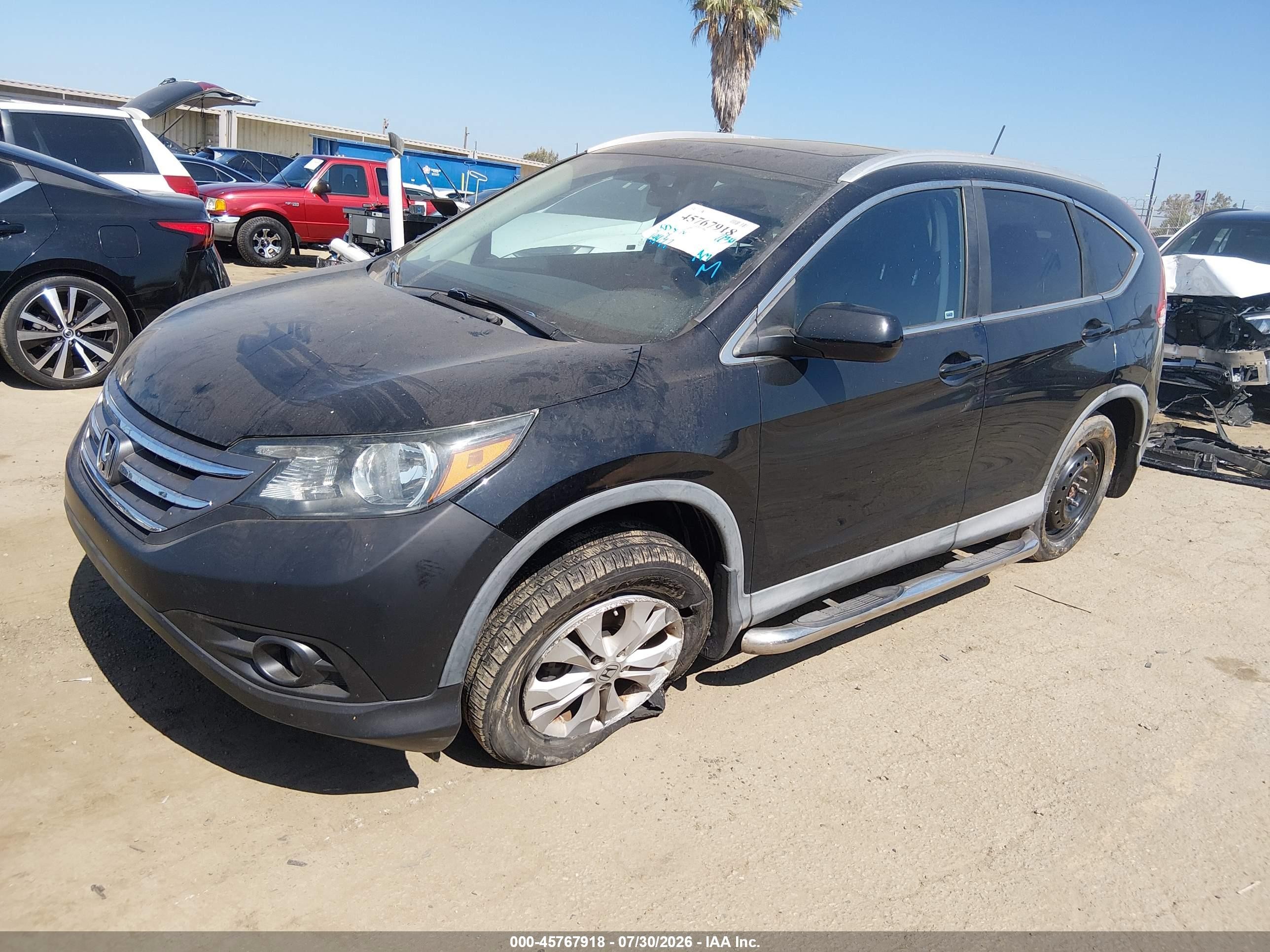 2013 Honda Cr-v Ex-l Black vin: 2HKRM4H77DH661473