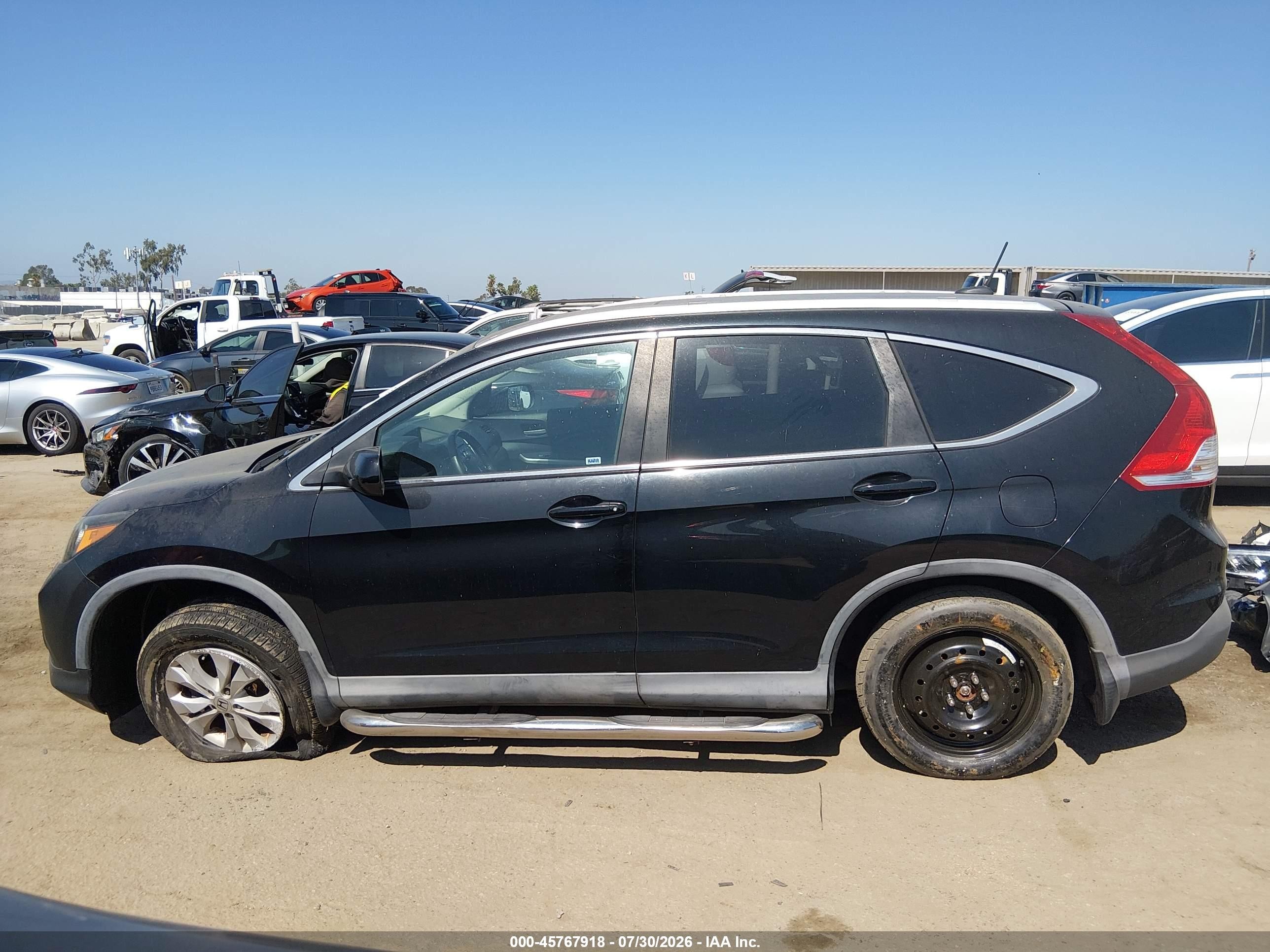 2013 Honda Cr-v Ex-l Black vin: 2HKRM4H77DH661473