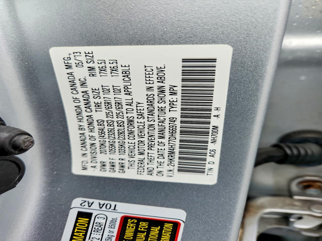 2013 Honda Cr-v Exl Silver vin: 2HKRM4H77DH669749