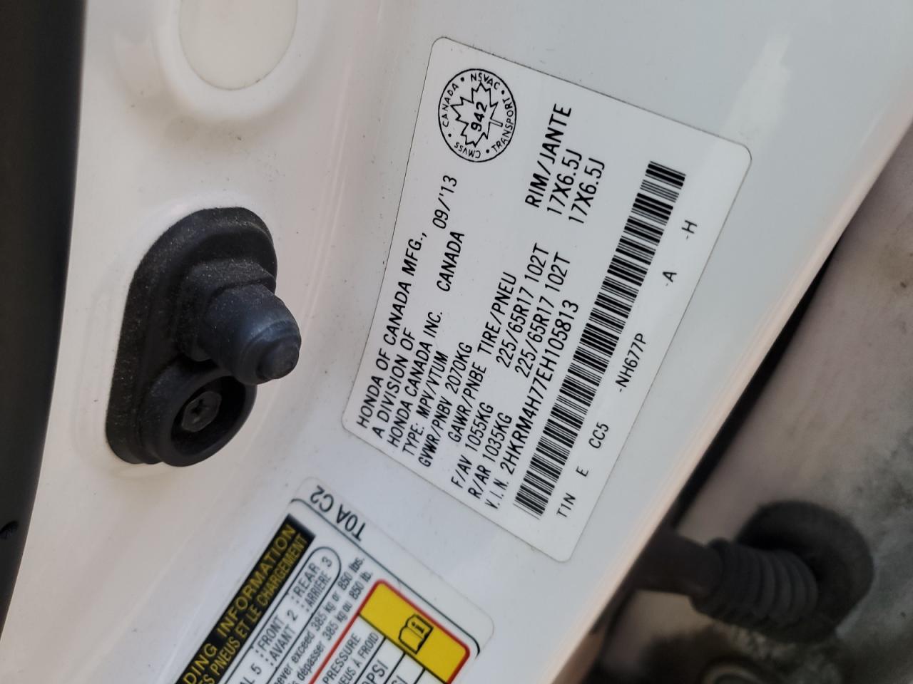 2014 Honda Cr-v Exl White vin: 2HKRM4H77EH105813