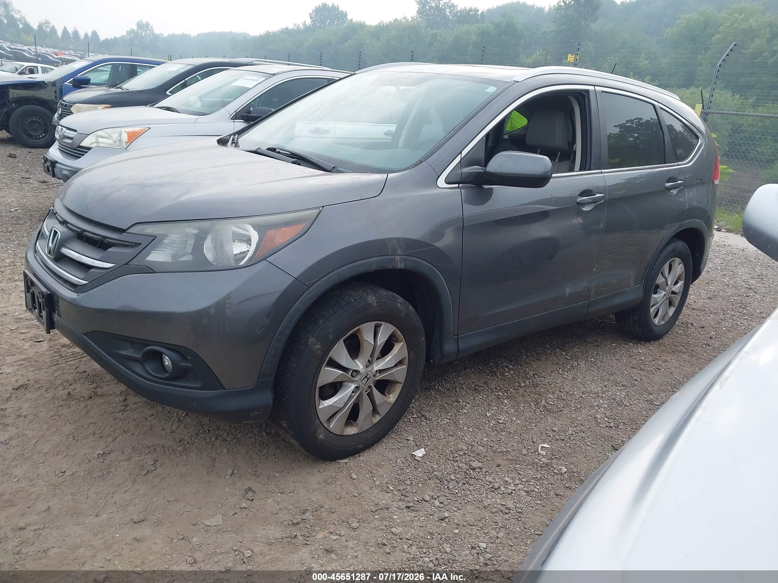 2014 Honda Cr-v Ex-l Gray vin: 2HKRM4H77EH615143