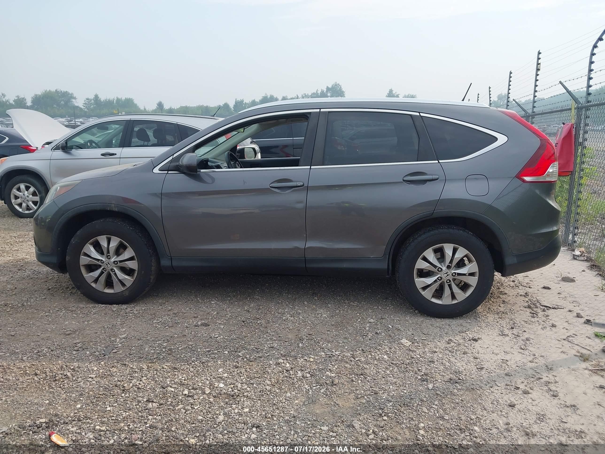 2014 Honda Cr-v Ex-l Gray vin: 2HKRM4H77EH615143