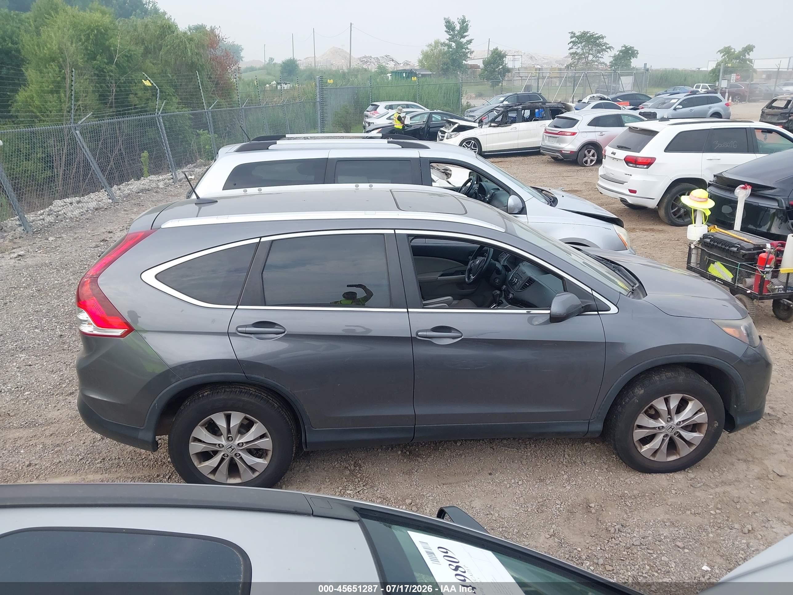 2014 Honda Cr-v Ex-l Gray vin: 2HKRM4H77EH615143