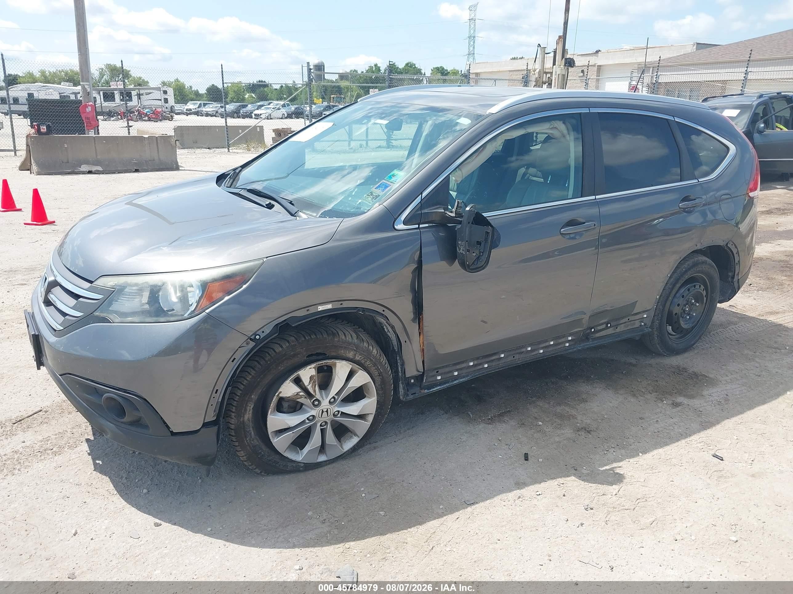 2014 Honda Cr-v Ex-l Gray vin: 2HKRM4H77EH617541