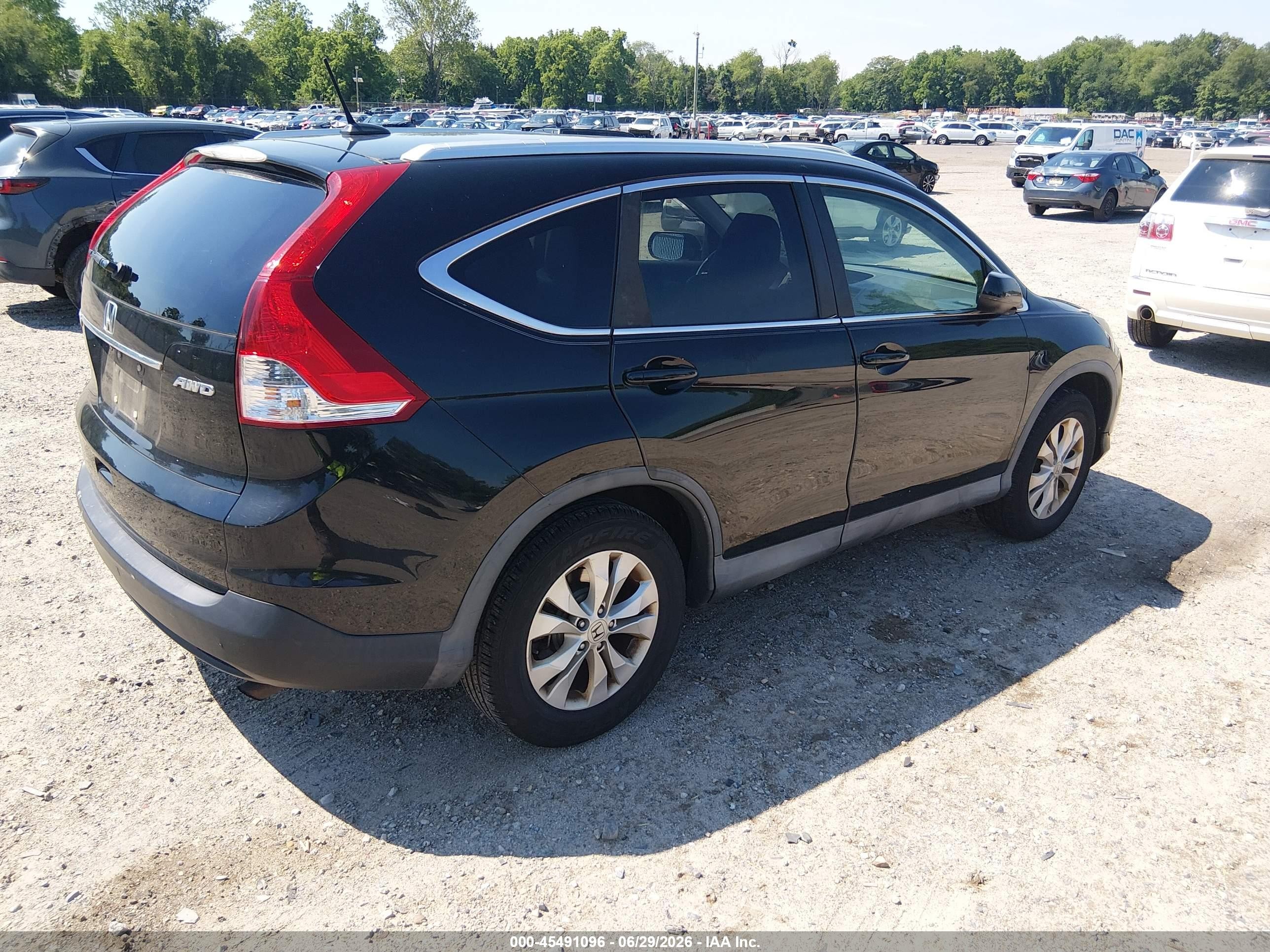 2014 Honda Cr-v Ex-l Black vin: 2HKRM4H77EH677044