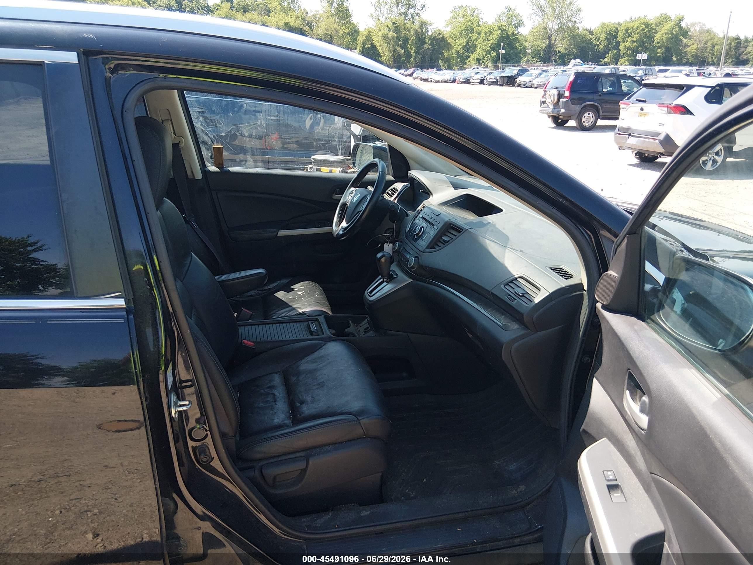 2014 Honda Cr-v Ex-l Black vin: 2HKRM4H77EH677044