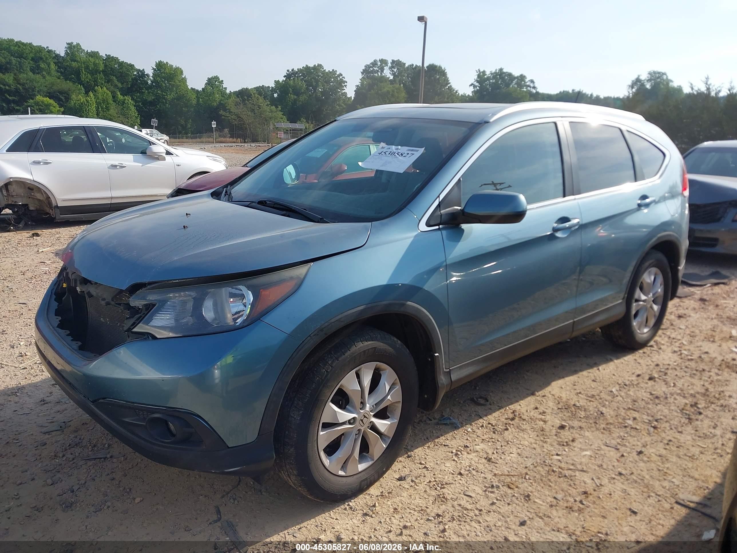 2014 Honda Cr-v Ex-l Teal vin: 2HKRM4H77EH700340
