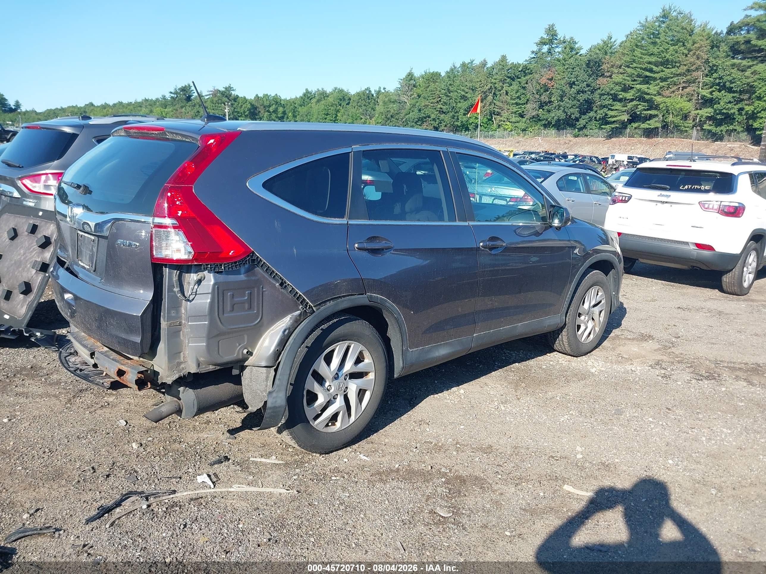 2015 Honda Cr-v Ex-l Gray vin: 2HKRM4H77FH636799