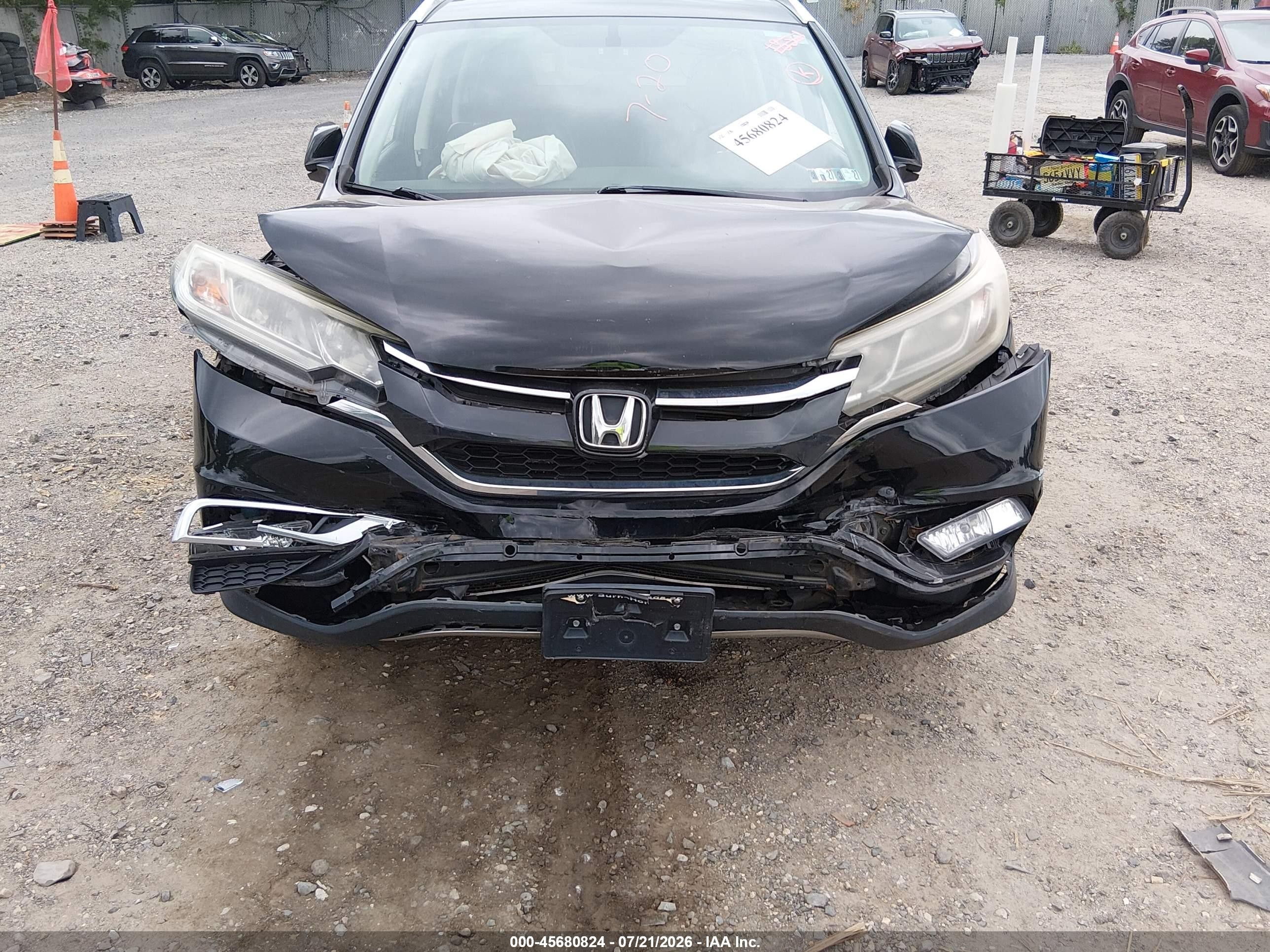 2015 Honda Cr-v Ex-l Black vin: 2HKRM4H77FH659208