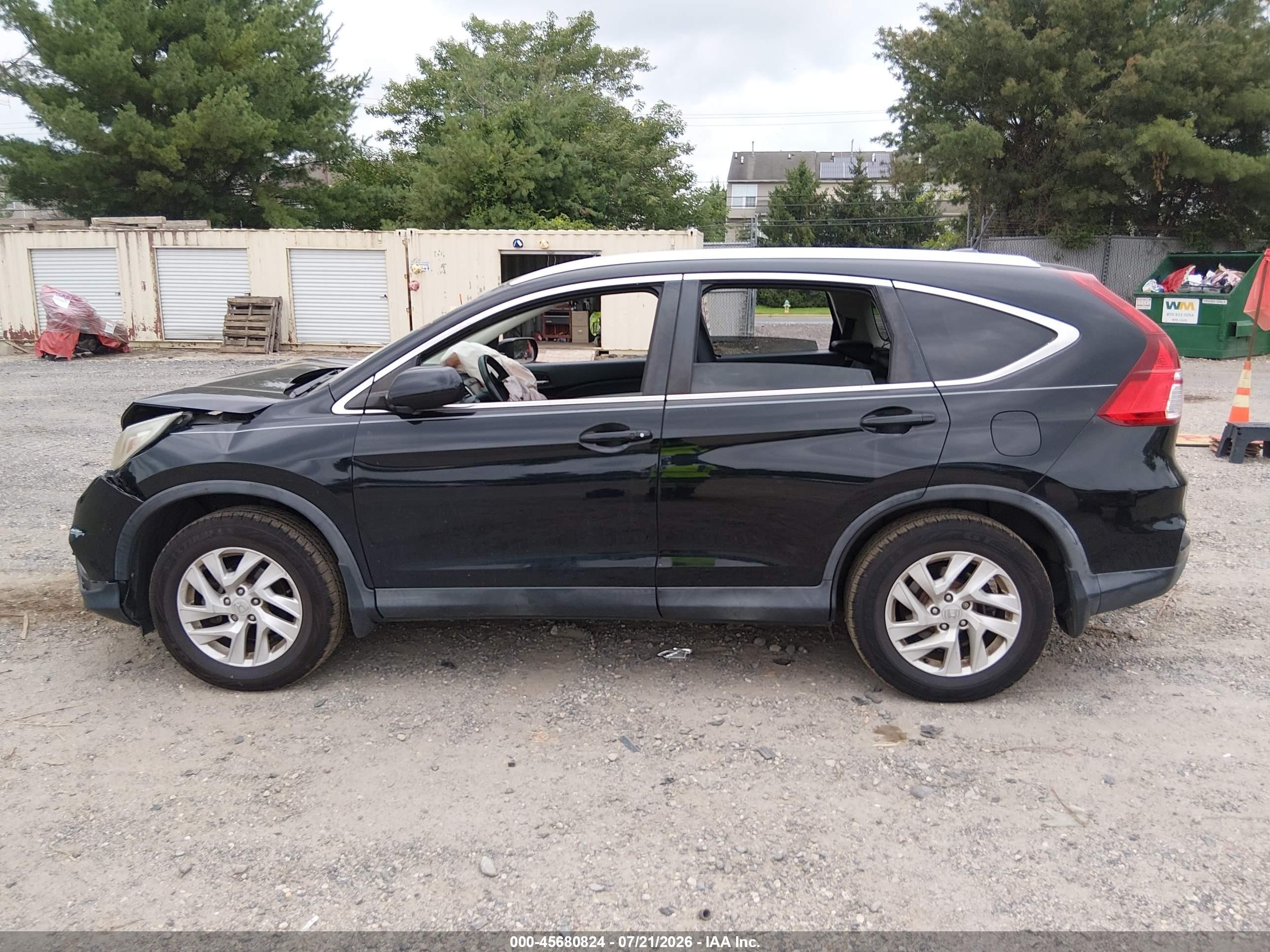 2015 Honda Cr-v Ex-l Black vin: 2HKRM4H77FH659208