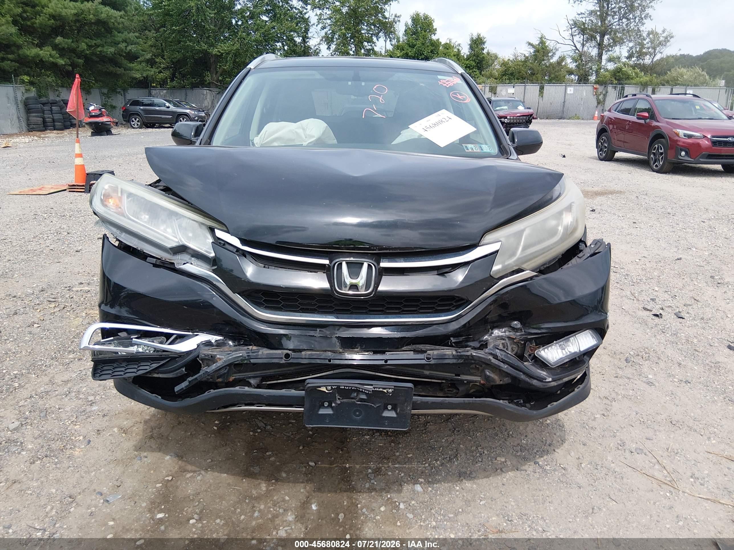 2015 Honda Cr-v Ex-l Black vin: 2HKRM4H77FH659208