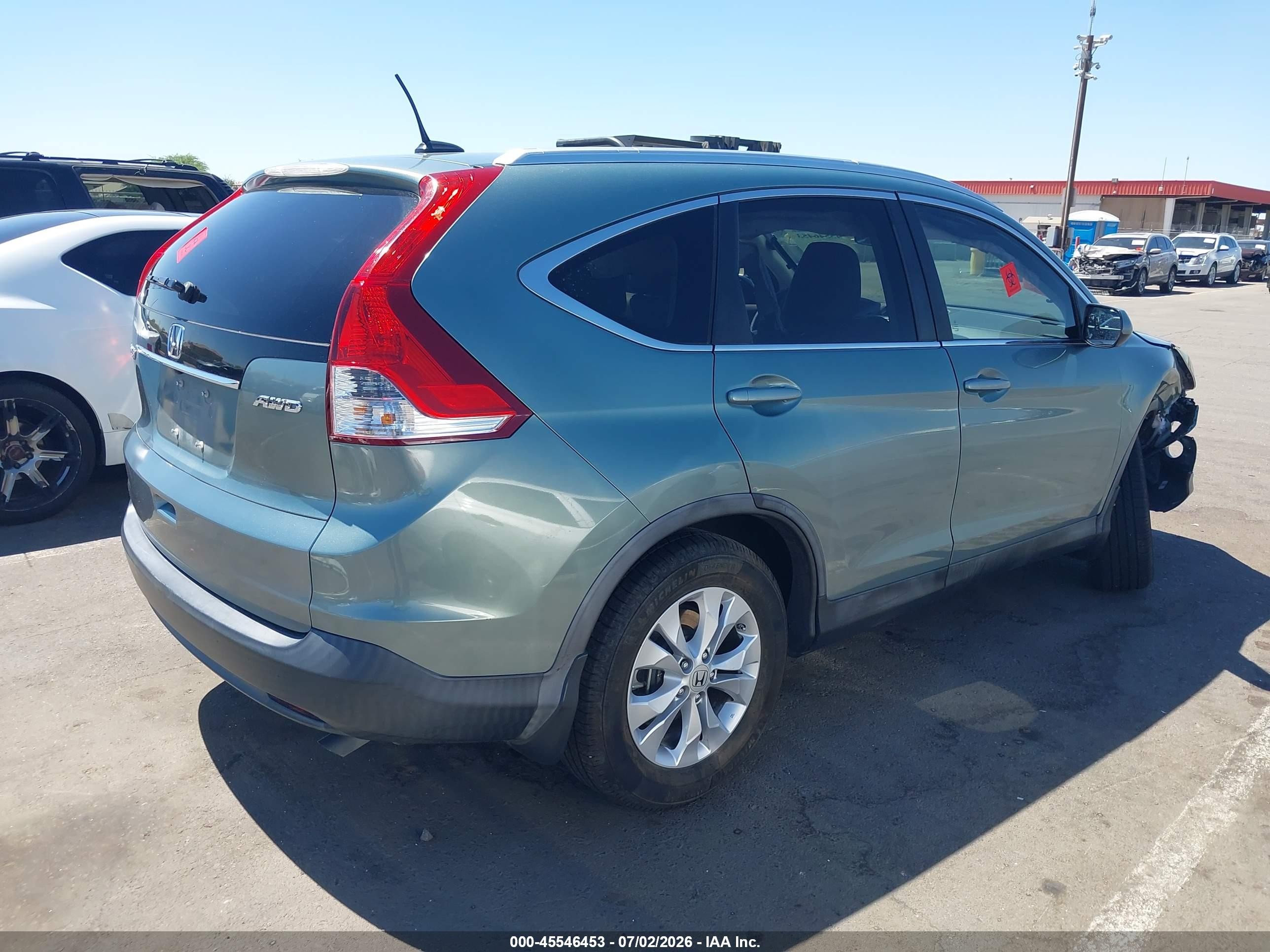 2012 Honda Cr-v Ex-l Teal vin: 2HKRM4H78CH623815