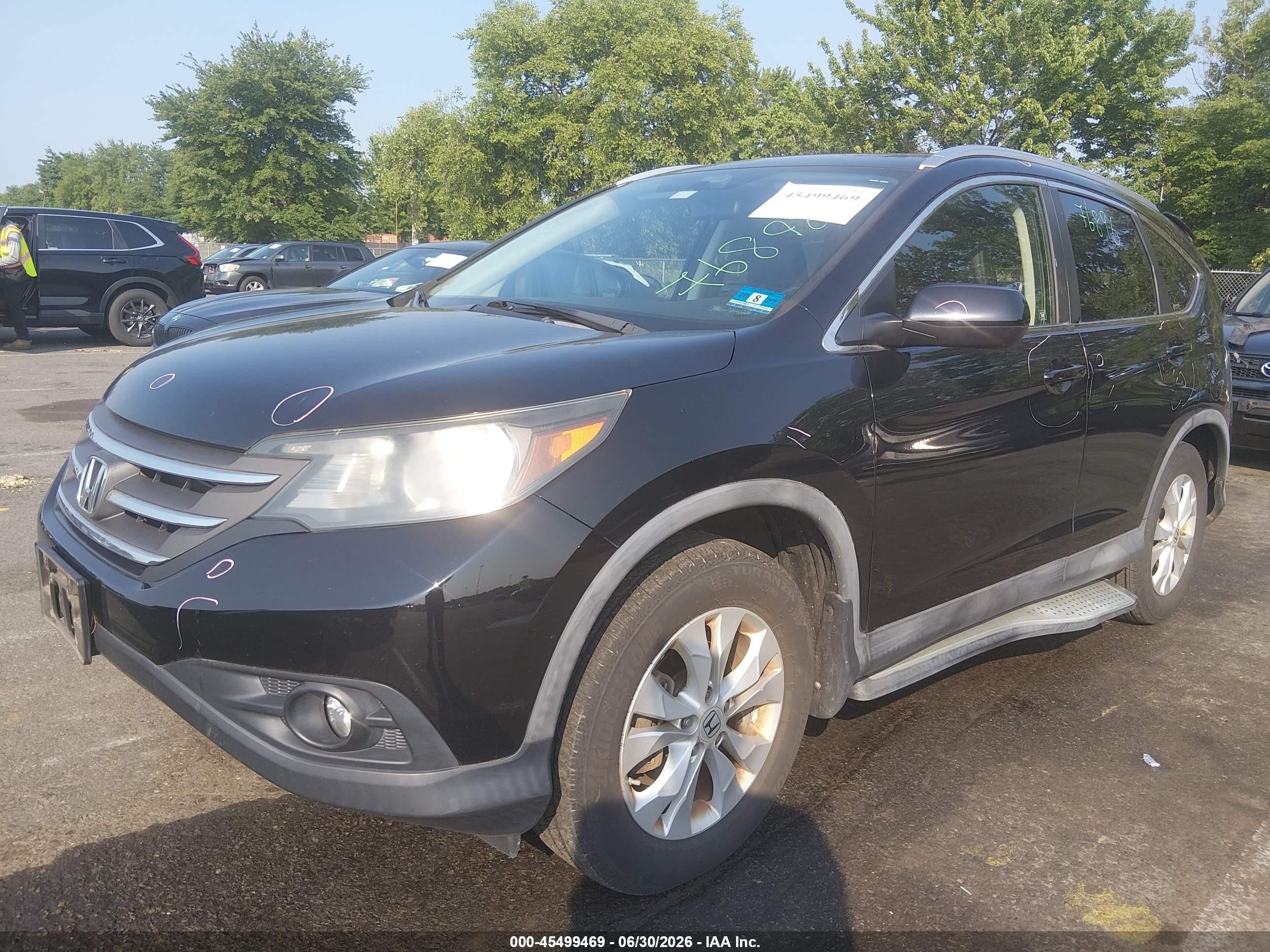 2012 Honda Cr-v Ex-l Black vin: 2HKRM4H78CH624236