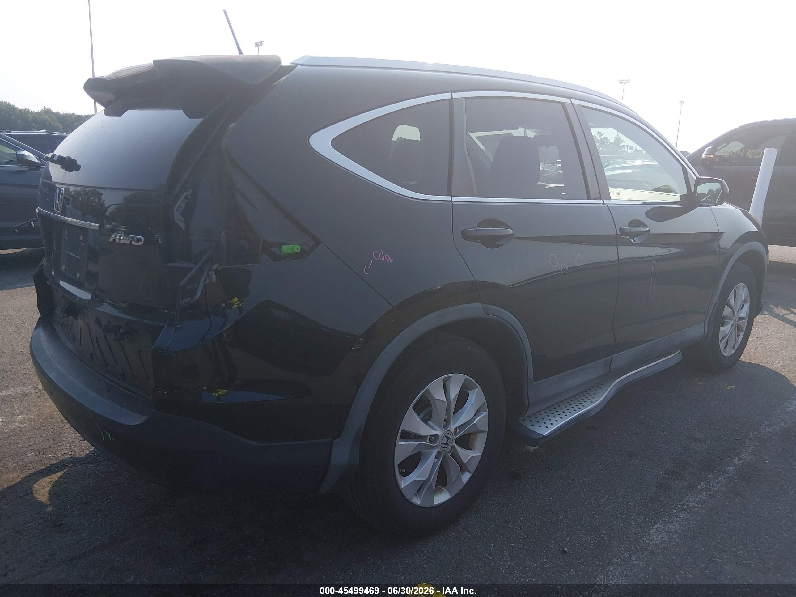 2012 Honda Cr-v Ex-l Black vin: 2HKRM4H78CH624236