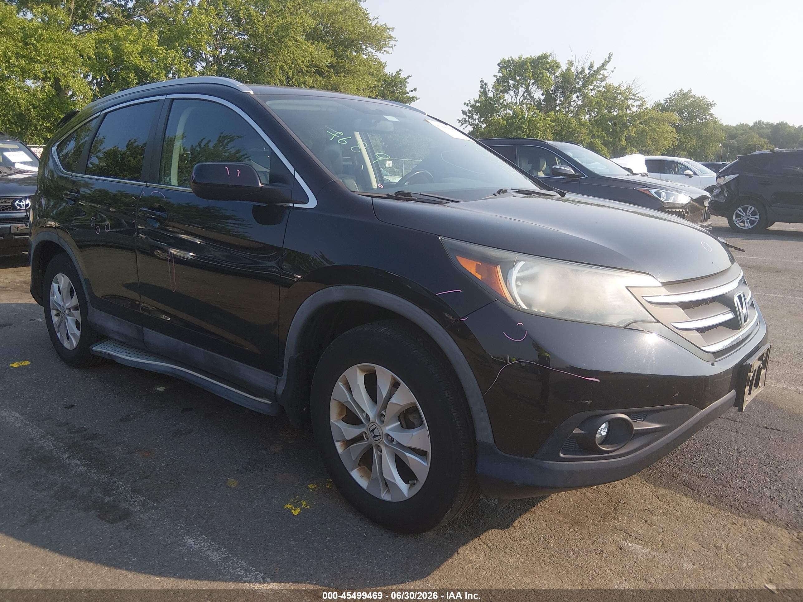 2012 Honda Cr-v Ex-l Black vin: 2HKRM4H78CH624236