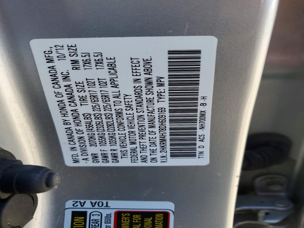 2013 Honda Cr-v Exl Silver vin: 2HKRM4H78DH609169