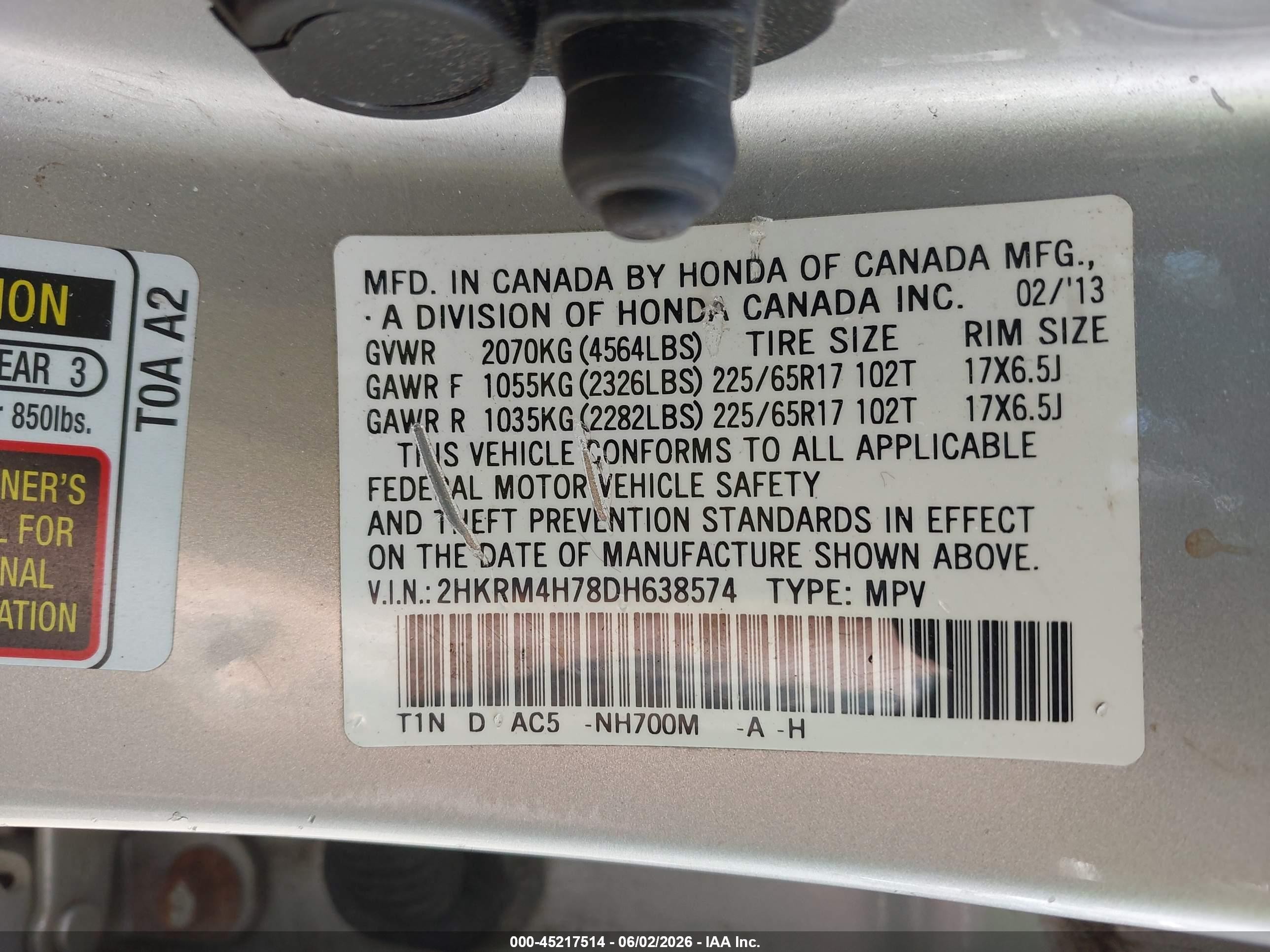 2013 Honda Cr-v Ex-l Silver vin: 2HKRM4H78DH638574