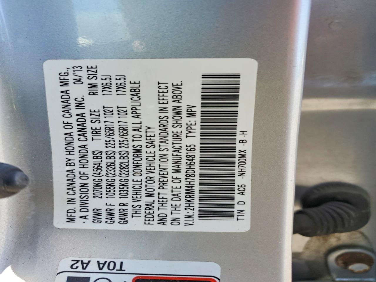 2013 Honda Cr-v Exl Silver vin: 2HKRM4H78DH648165