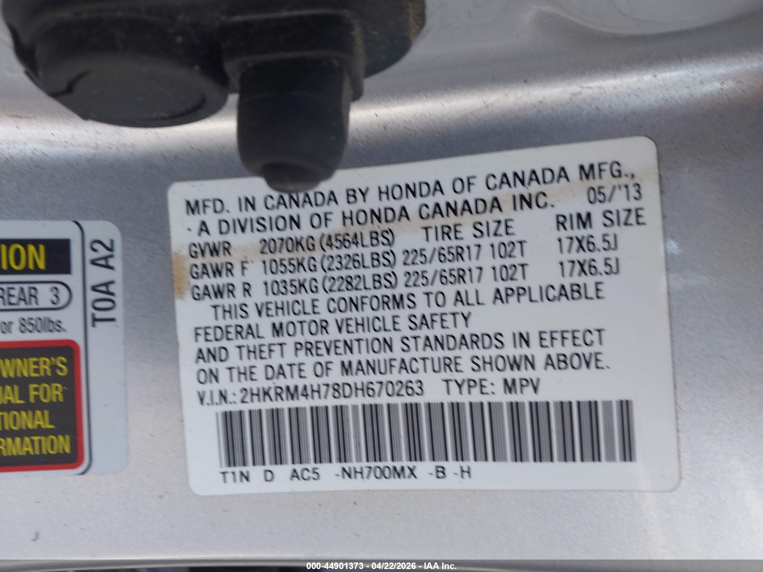 2013 Honda Cr-v Ex-l Silver vin: 2HKRM4H78DH670263