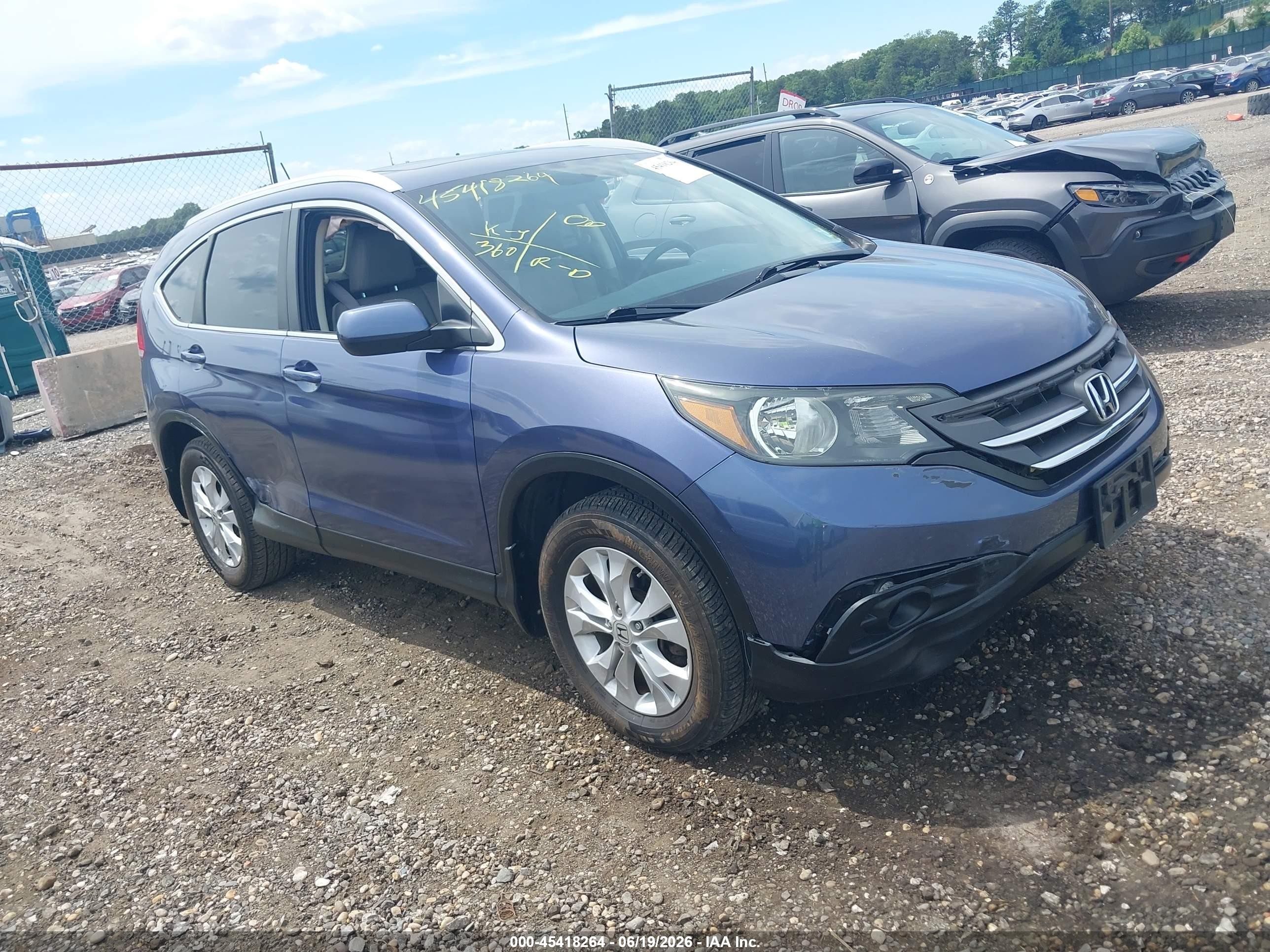 2013 Honda Cr-v Ex-l Синий vin: 2HKRM4H78DH686866