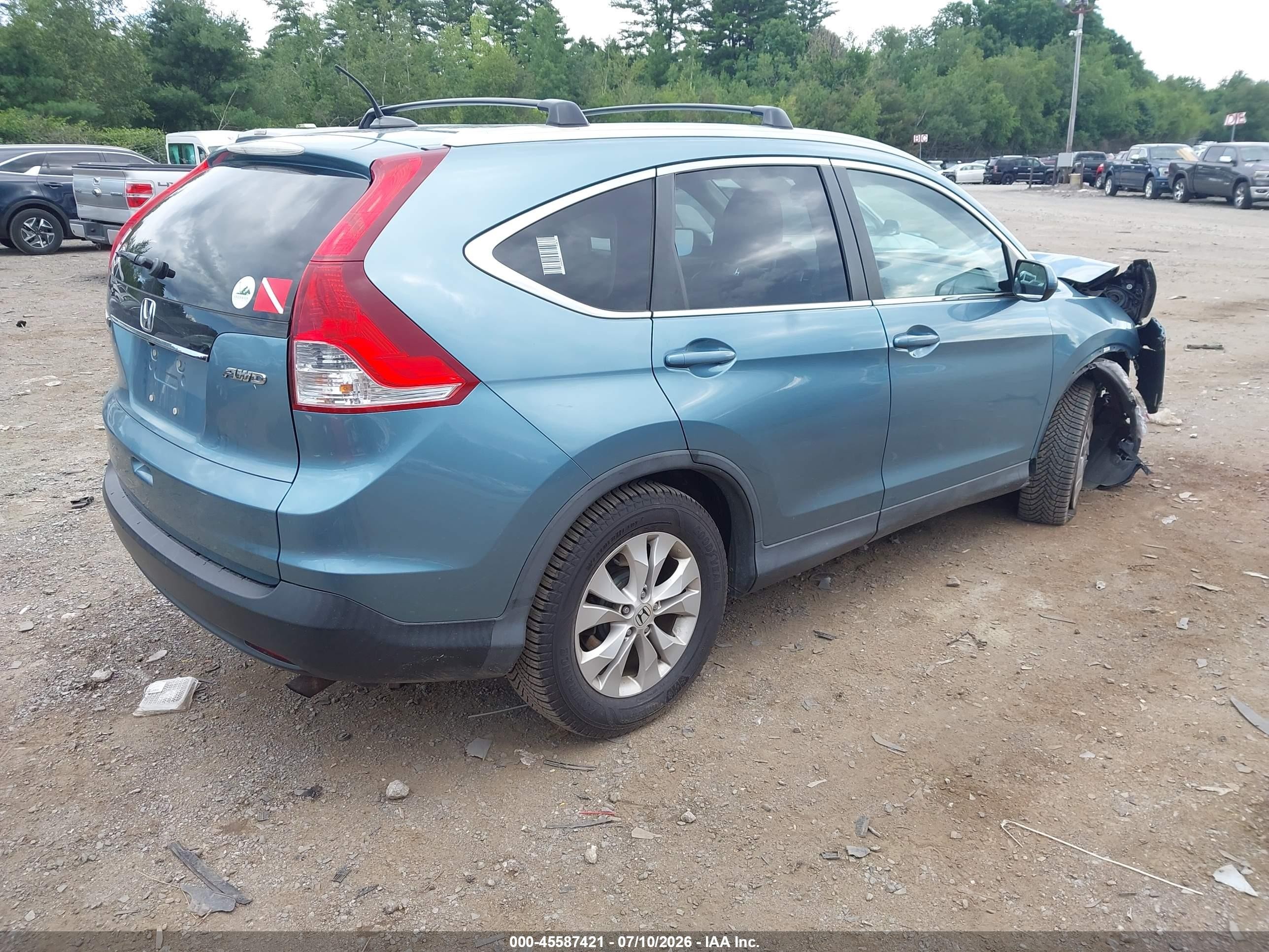 2014 Honda Cr-v Ex-l Light Blue vin: 2HKRM4H78EH631190