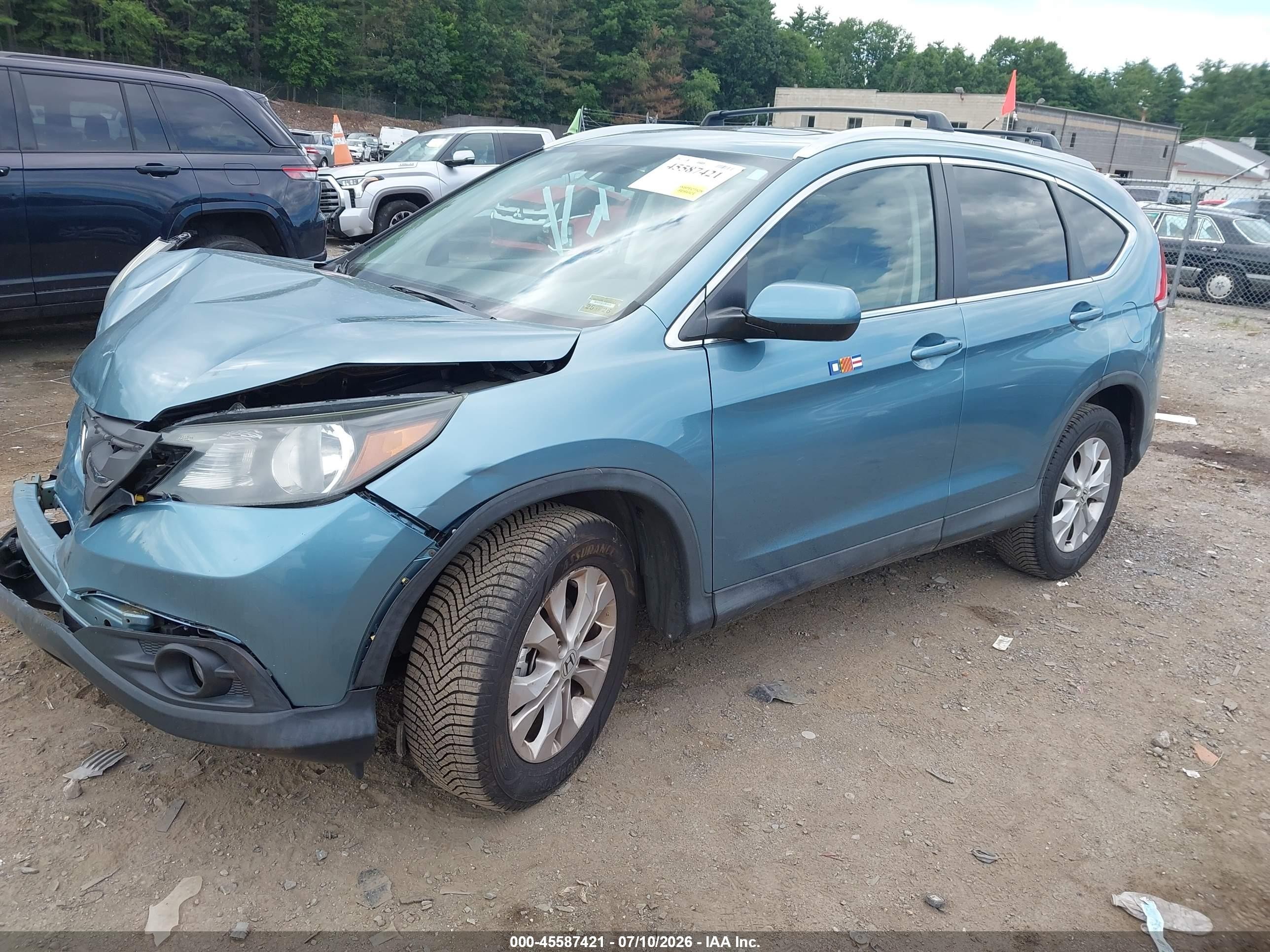 2014 Honda Cr-v Ex-l Light Blue vin: 2HKRM4H78EH631190