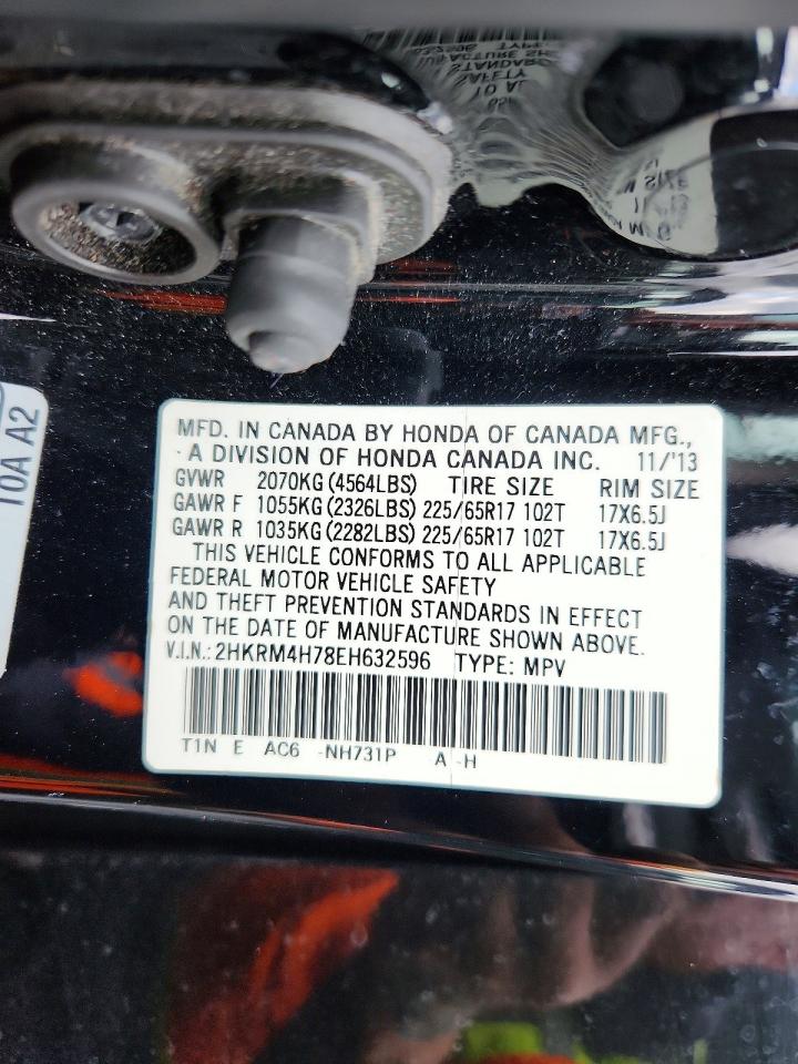 2014 Honda Cr-v Exl Черный vin: 2HKRM4H78EH632596