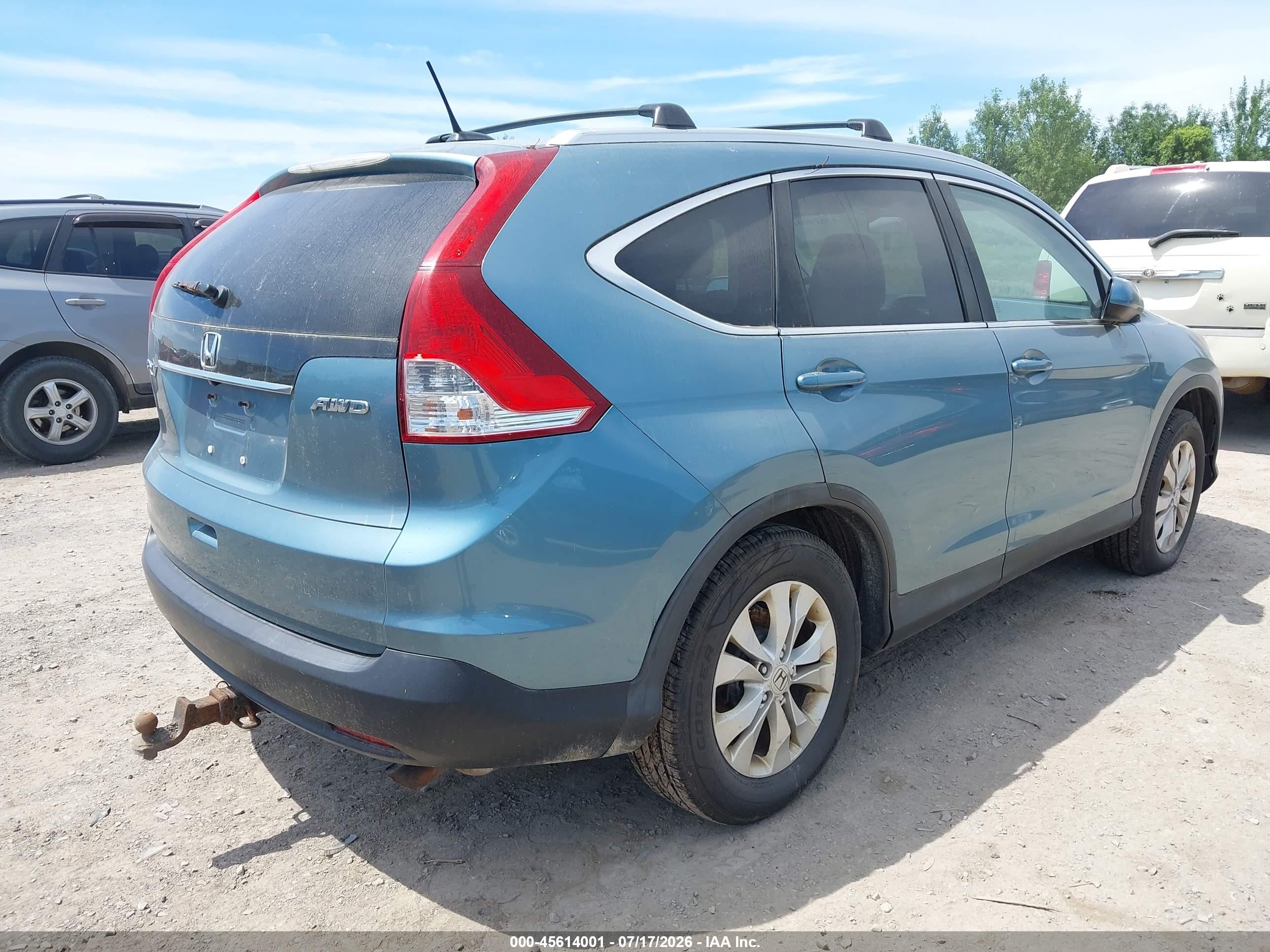 2014 Honda Cr-v Ex-l Light Blue vin: 2HKRM4H78EH674301