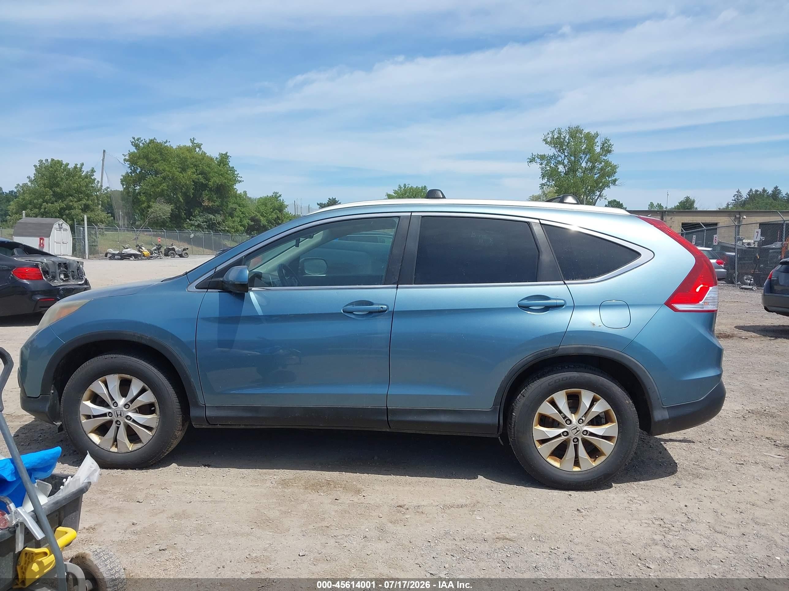2014 Honda Cr-v Ex-l Light Blue vin: 2HKRM4H78EH674301