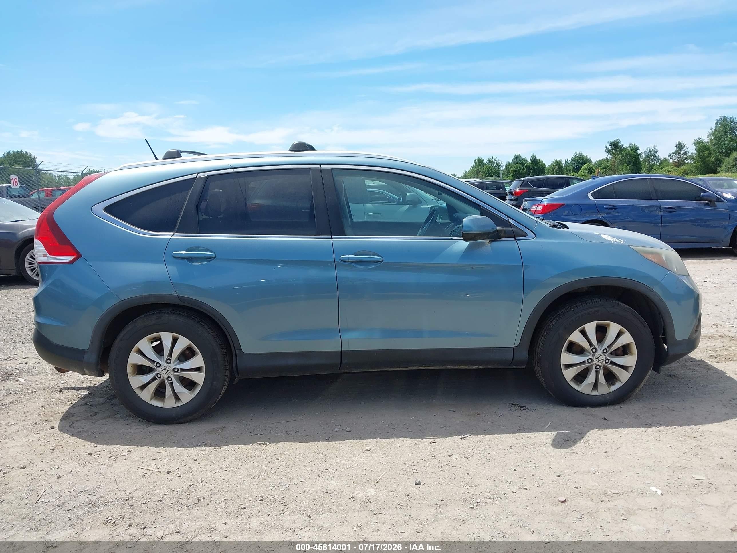 2014 Honda Cr-v Ex-l Light Blue vin: 2HKRM4H78EH674301