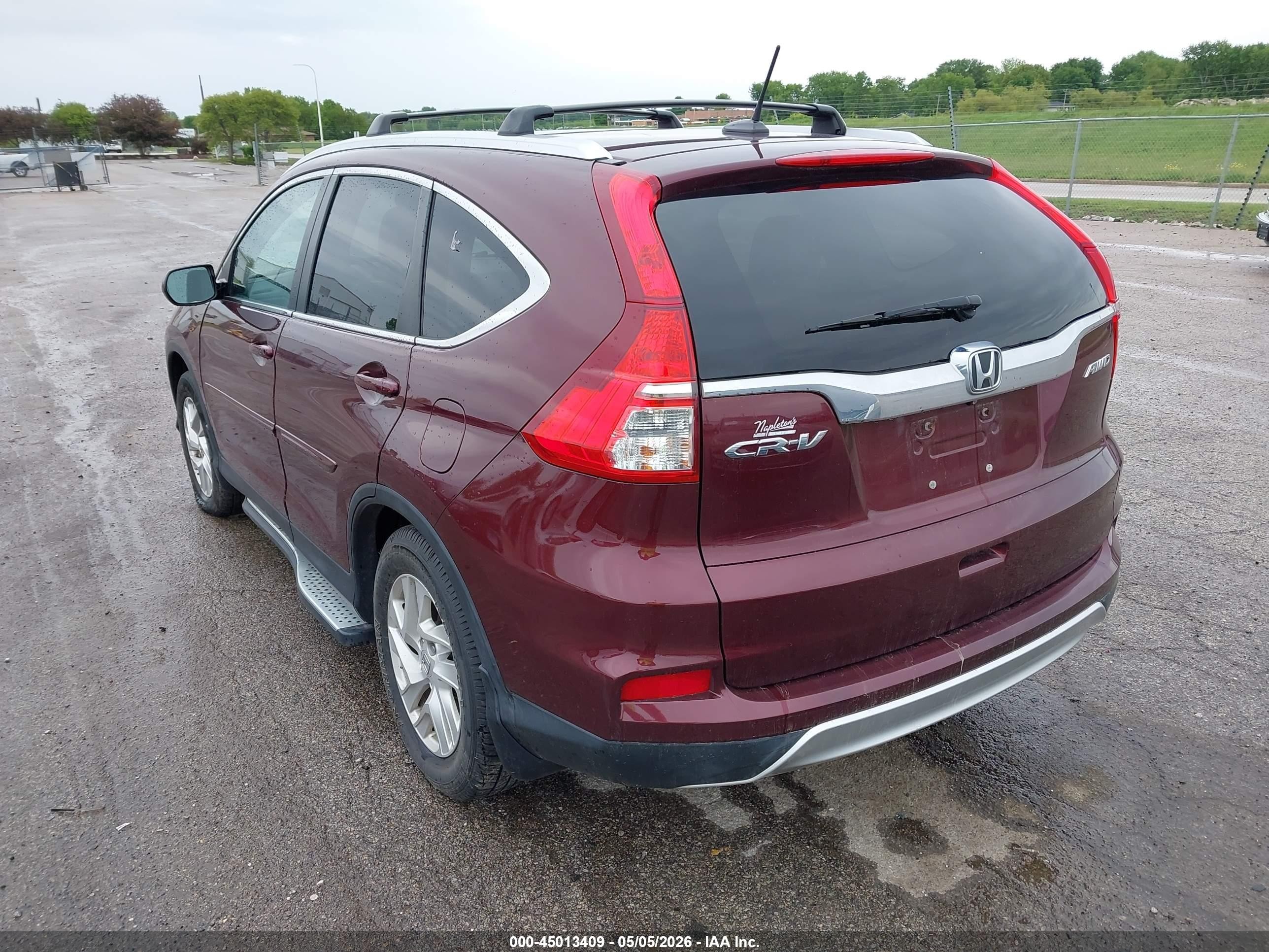 2015 Honda Cr-v Ex-l Maroon vin: 2HKRM4H78FH616660