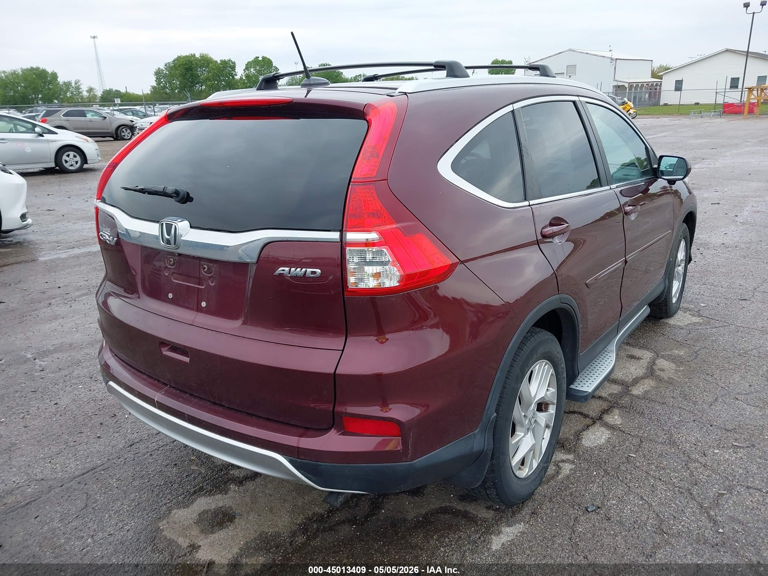2015 Honda Cr-v Ex-l Maroon vin: 2HKRM4H78FH616660