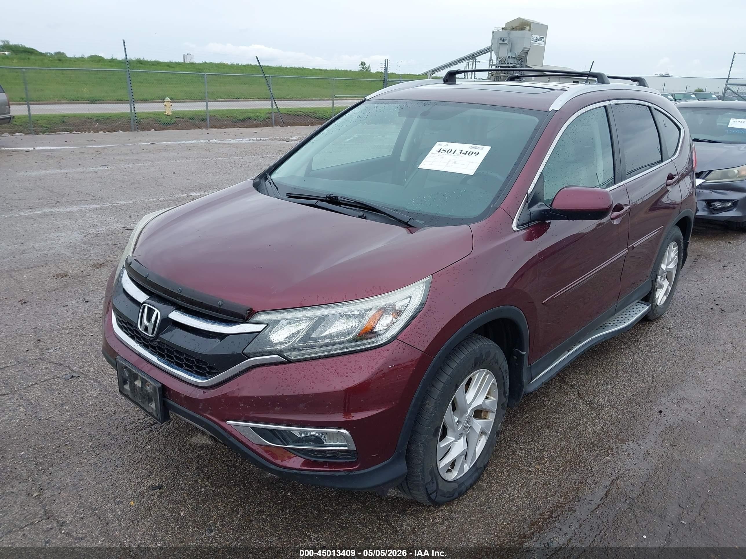 2015 Honda Cr-v Ex-l Maroon vin: 2HKRM4H78FH616660