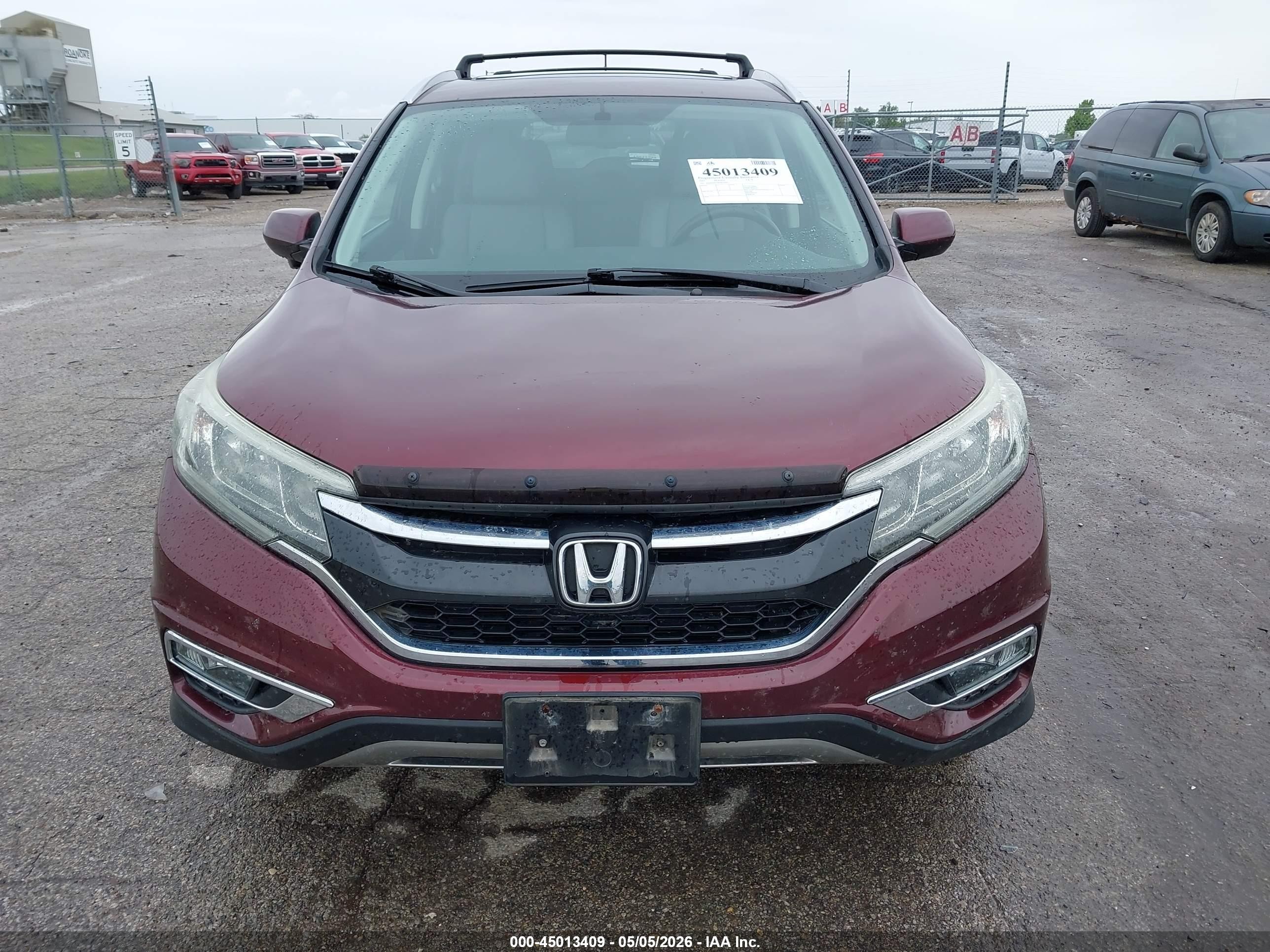 2015 Honda Cr-v Ex-l Maroon vin: 2HKRM4H78FH616660